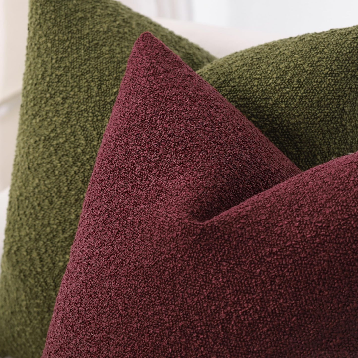 18x18 Boucle Throw Pillow Covers, Set of 2, Camel BST202