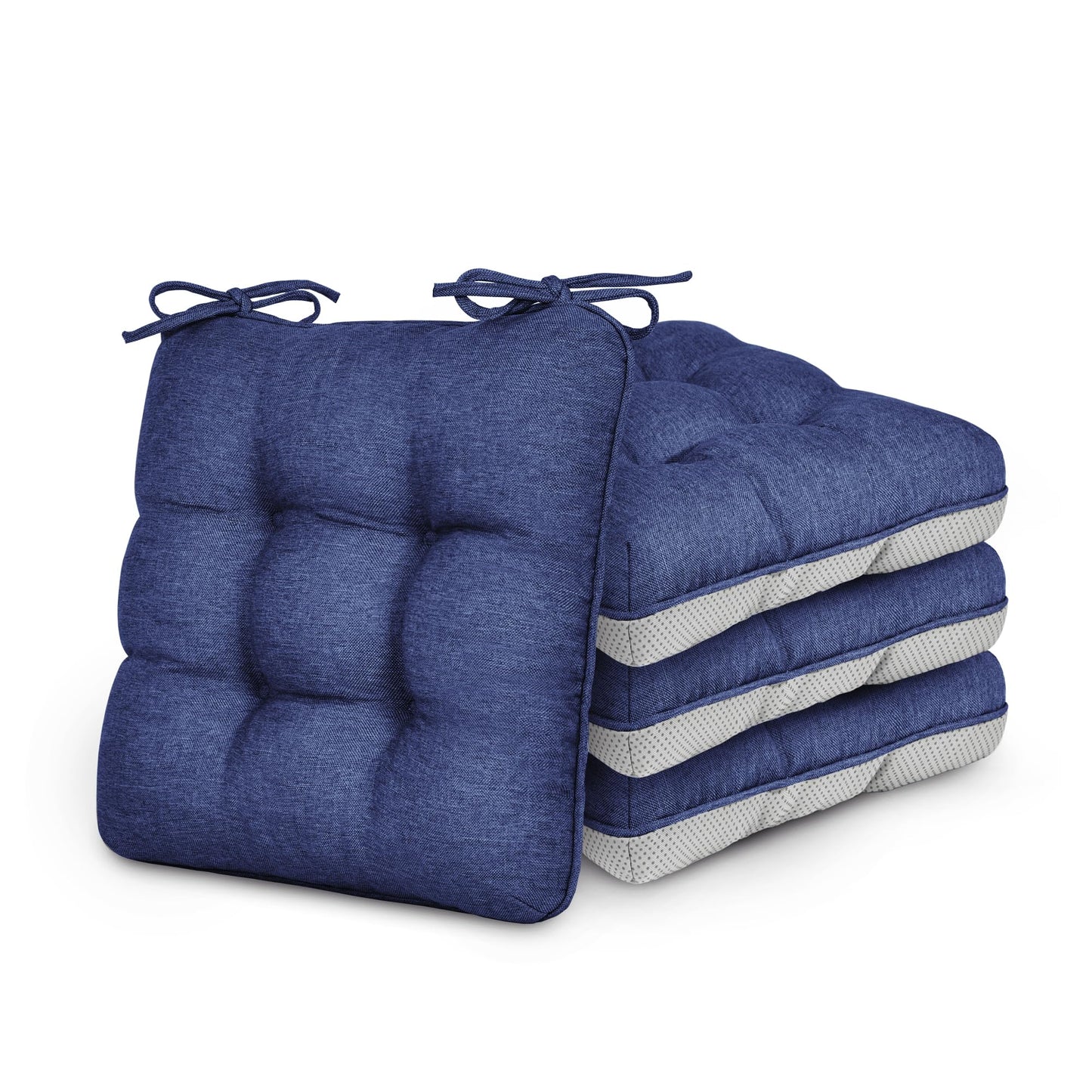 Love's cabin Memory Foam Chair Cushions Set of 4, 15.5"x15.5"x3.5" Indoor & Outdoor Seat Pads for Dining, Kitchen, Office, Patio Chairs - Green BST220