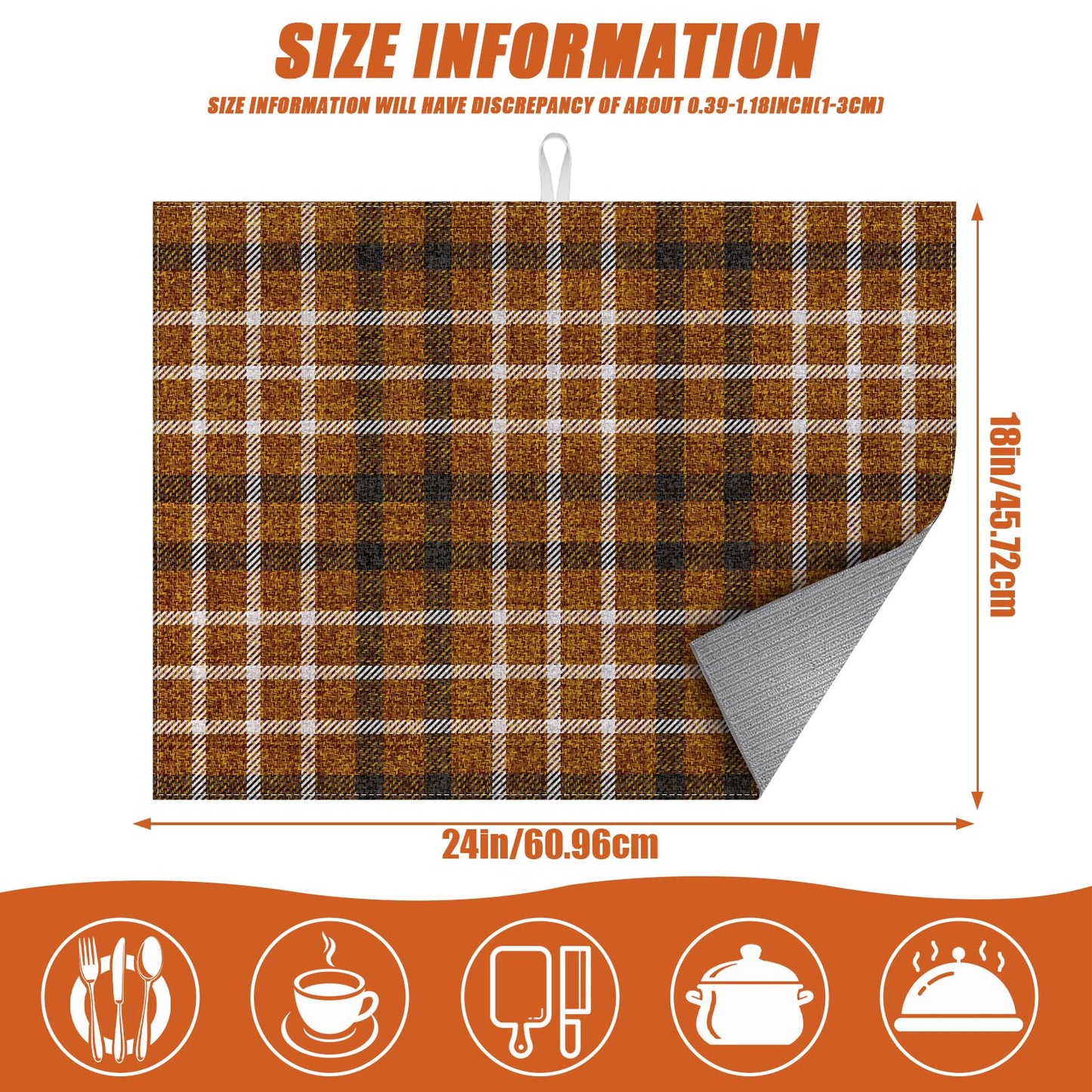 Brown Leopard Dish Drying Mat for Kitchen Counter Microfiber Absorbent Dish Kitchen Drying Mat Draining Reusable Washable for Dishes/Utensils/Counterto BST220