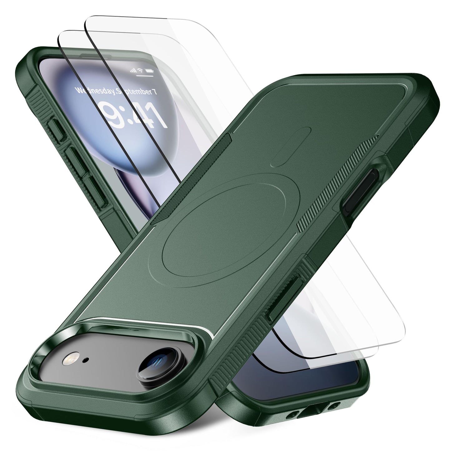 Magnetic for iPhone 17 Air Case [Compatible with MagSafe] [Shockproof] [Heavy Duty Protection] Pocket-Friendly & Tough Non-Slip Protective Phone Cover for iPhone 17Air 6.6", Black WN420