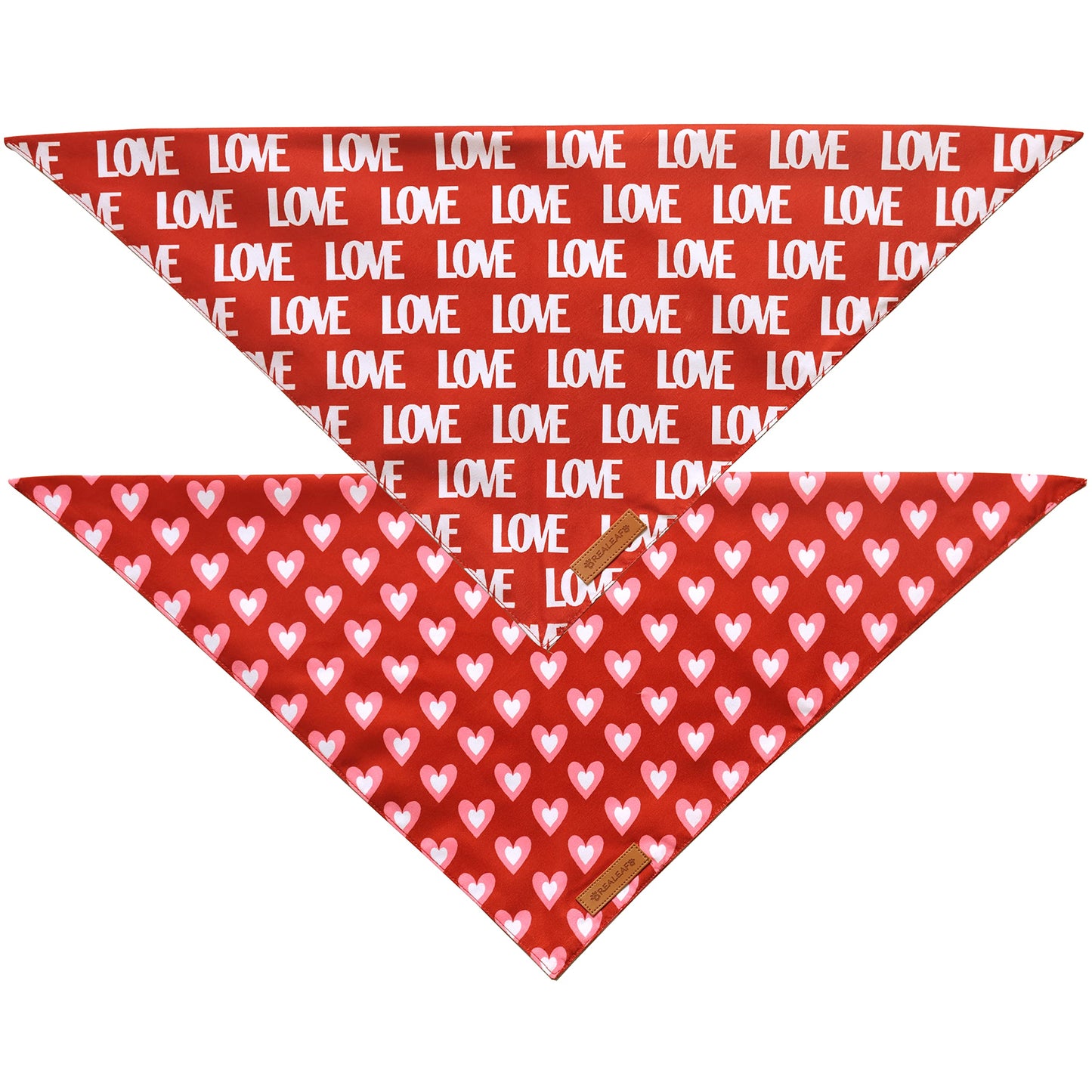 Realeaf Fall Thanksgiving Dog Bandanas 2 Pack, Orange Plaid Pet Scarf for Boy and Girl, Premium Durable Fabric, Holiday Halloween Bandana for Large and Extra Large Dogs (X-Large) WN420