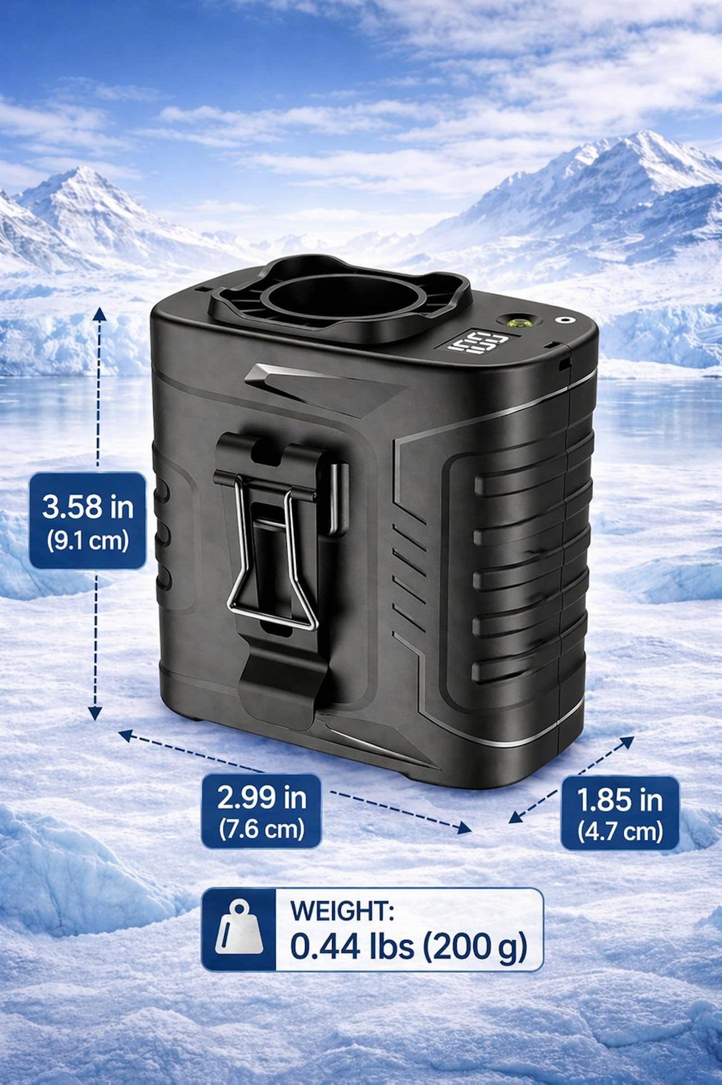 Portable Waist Fan - 6000mAh Battery, 3 Speeds, Strong Airflow, Up to 16 Hours Working Time, Portable Hands-Free Cooling Belt Clip Fan for Construction Workers, Couriers, and Campers BST202
