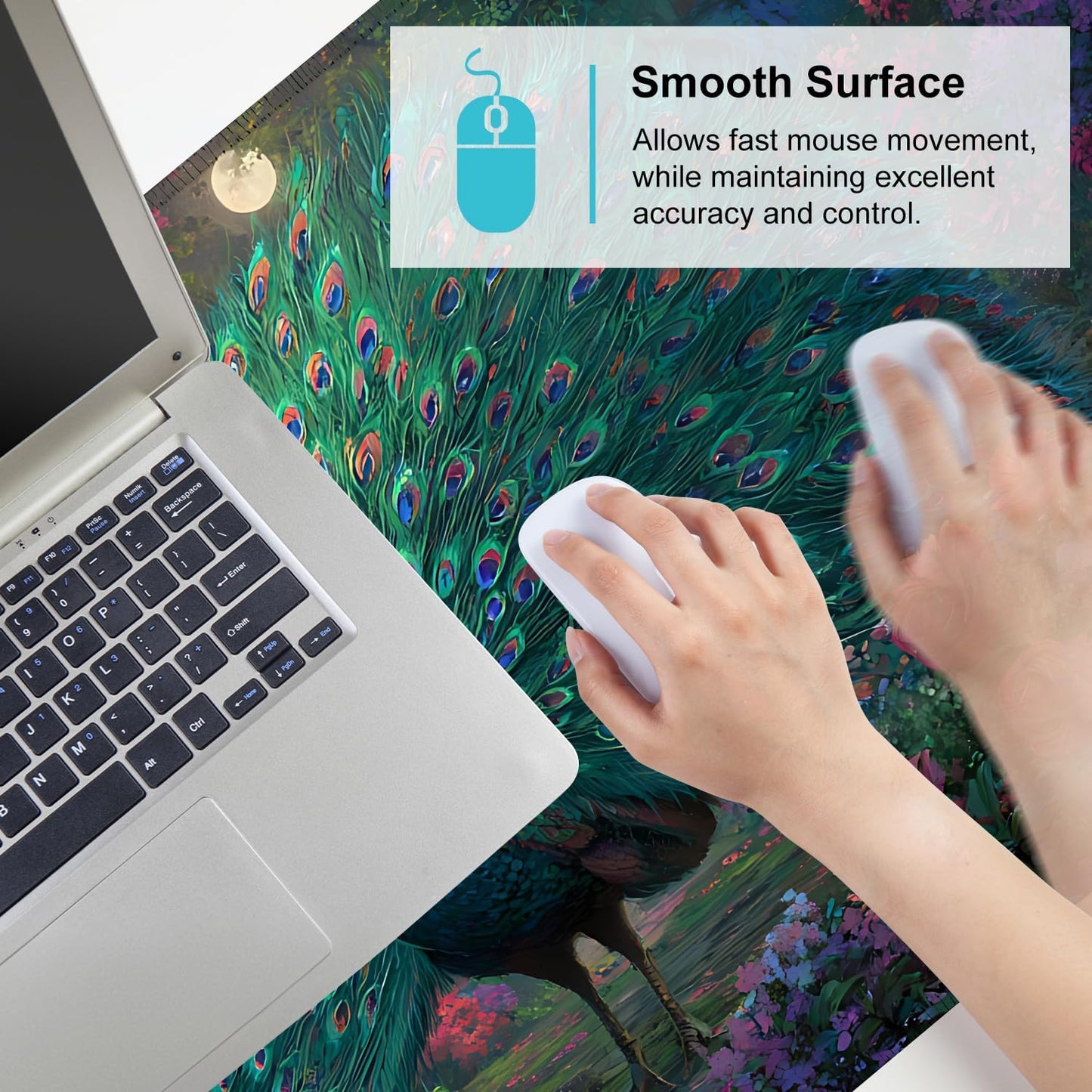 Mouse Pad Gaming Mousepad 31.5 x 11.8in Large Mouse Pad for Keyboard and Mouse with Anti-Slip Rubber Base, Keyboard Pad XL Mouse Mat for Home and Office,Snowy Forest WN420