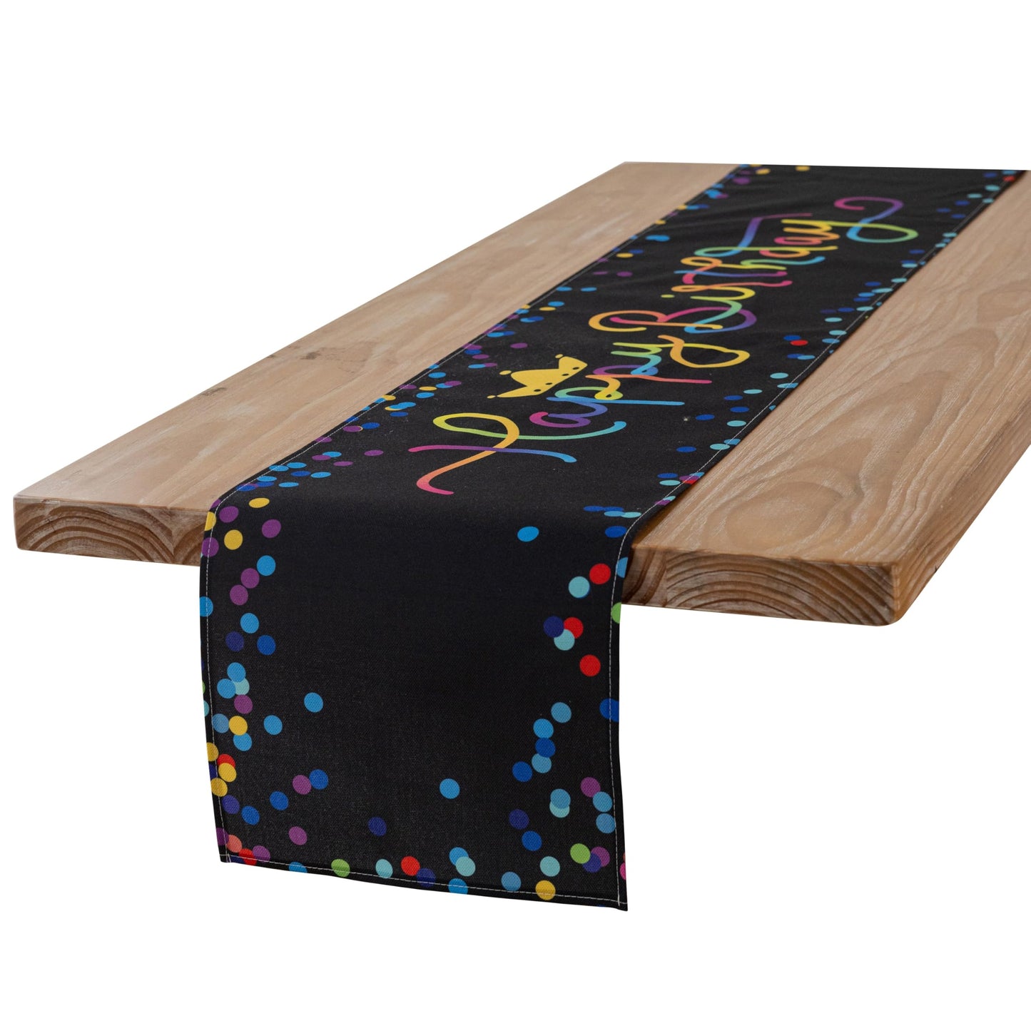 Keketoarrange Happy Birthday Table Runner Birthday Party Decorations Kitchen Dining Table Decoration for Home Party Décor Polka Dot Black 13 x 72 inch BST220