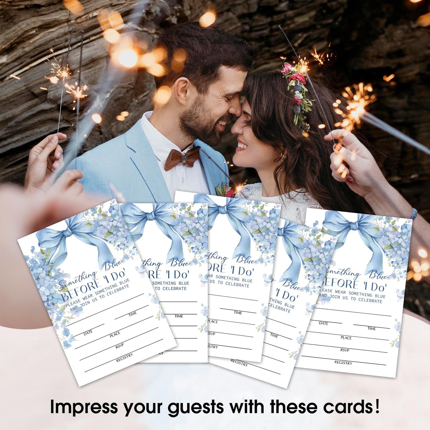 50 Years Anniversary Bridal Shower Invitations Cards, Set of 25 Gold Foil Floral Fill in Style 50th Year Wedding Invites Cards with Envelopes for Couples Marriage Party Supplies-T05 WN420