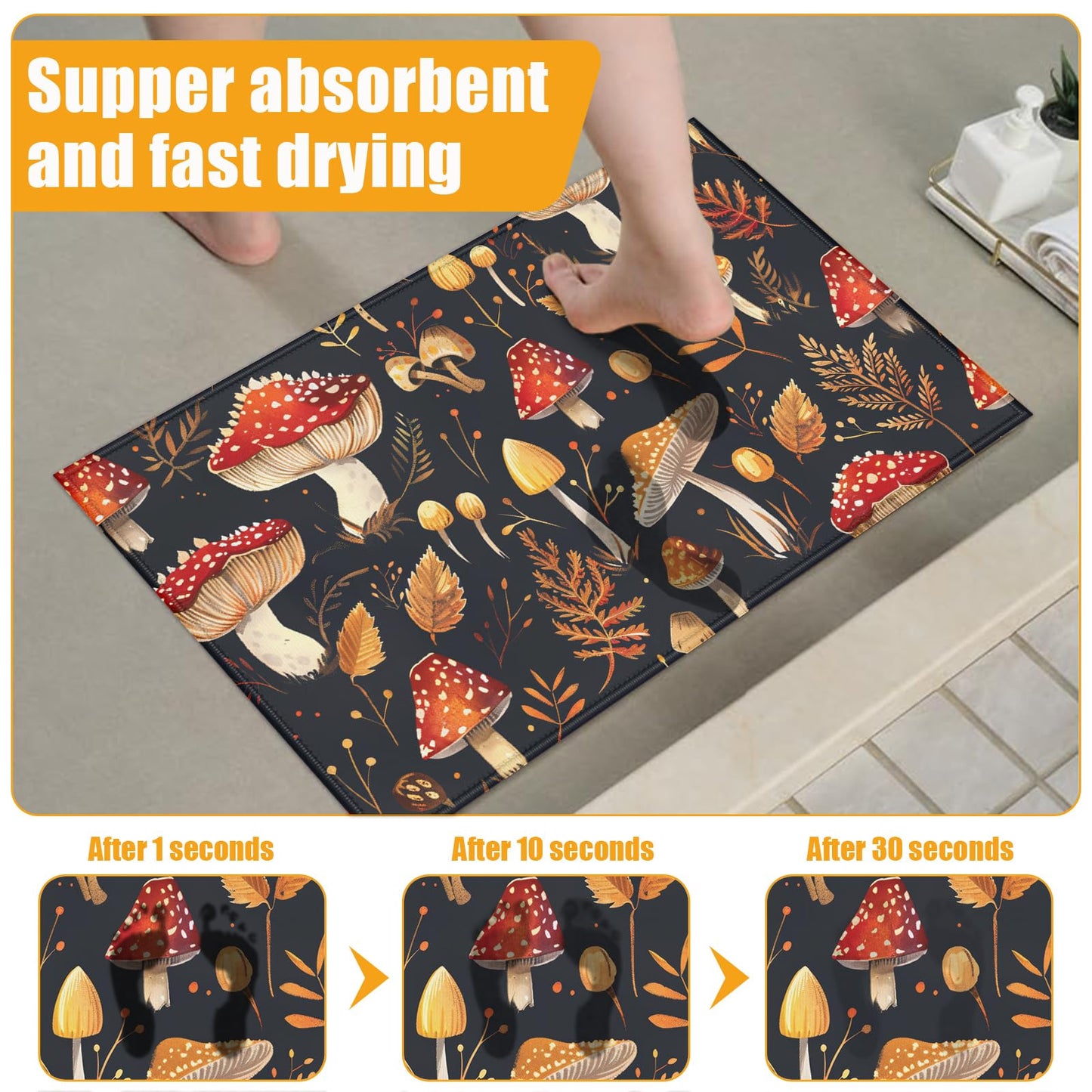Red Spider Web Bath Mat for Bathroom,Washable Door Mat Absorbent Bath Rug Non-Slip Floor Rug Carpets,for Kitchen Bedroom Indoor BST220