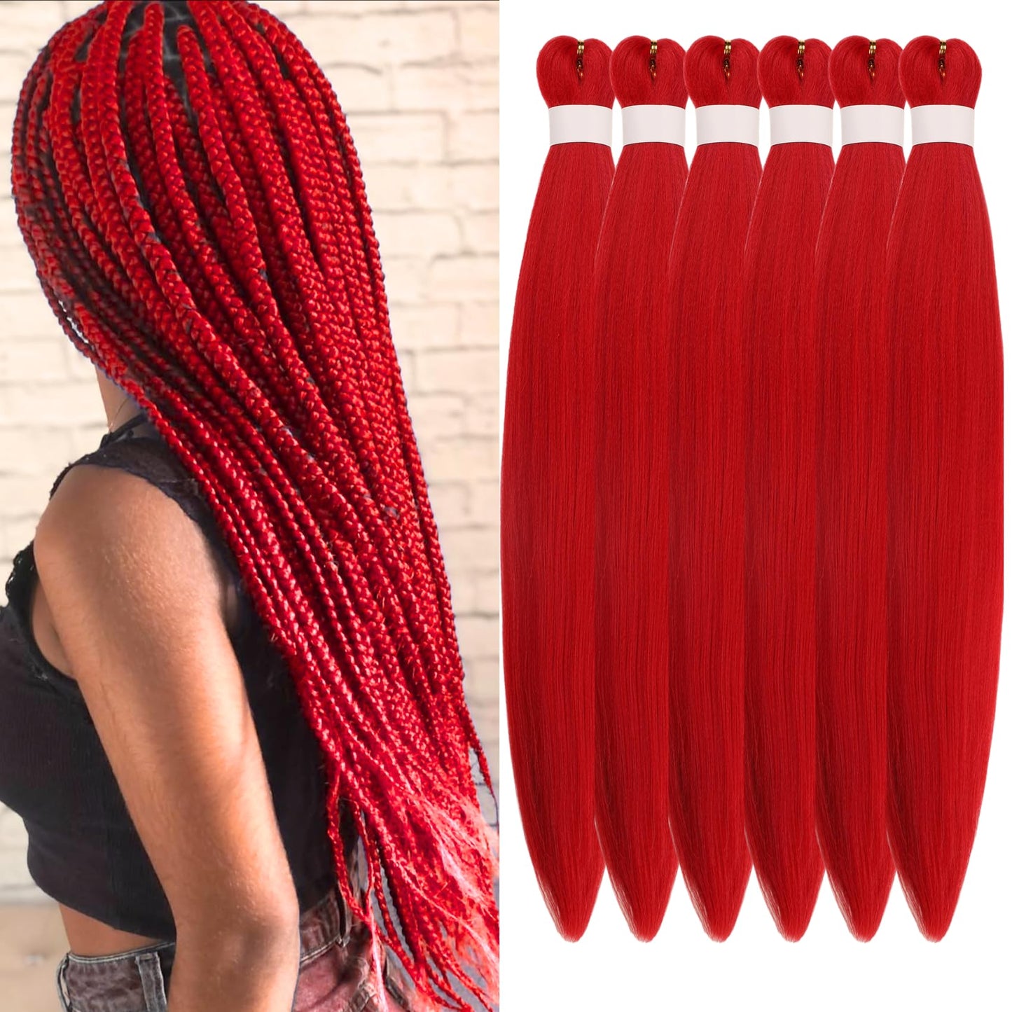 Purple Braiding Hair Pre stretched Knotless 26 inch | Hypoallergenic Synthetic Purple Prestretched Ez Braid Knotless Itch Free Soft Yaki Texture Hot Water Setting WN420