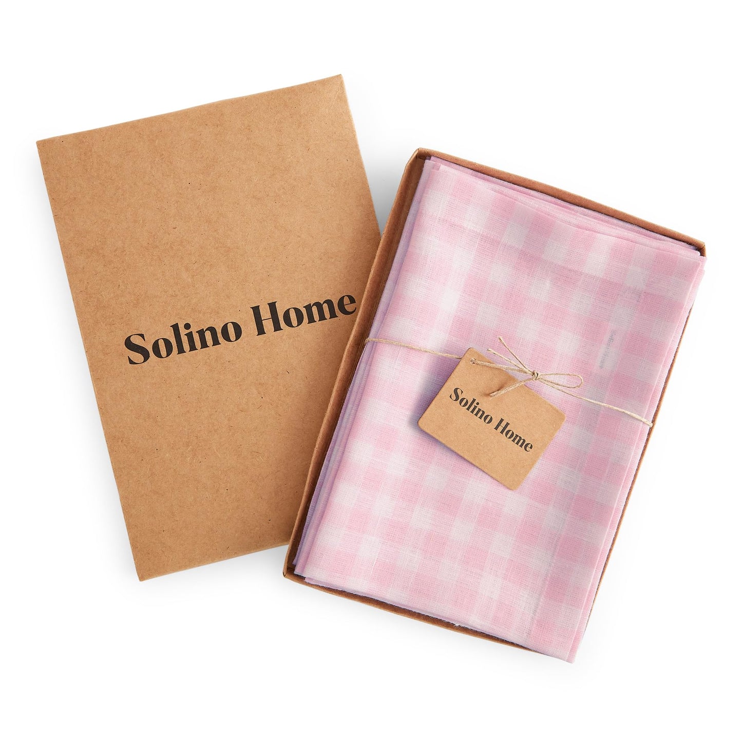 Solino Home 100% Linen Napkins Hydrangea Blue Check, 20 x 20 in, Set of 4 | Gingham Check Cloth Napkins for everyday meals, hosting and gifting; gingham checkered weave; Pure Linen; OEKO-TEX Certified BST326SOLH