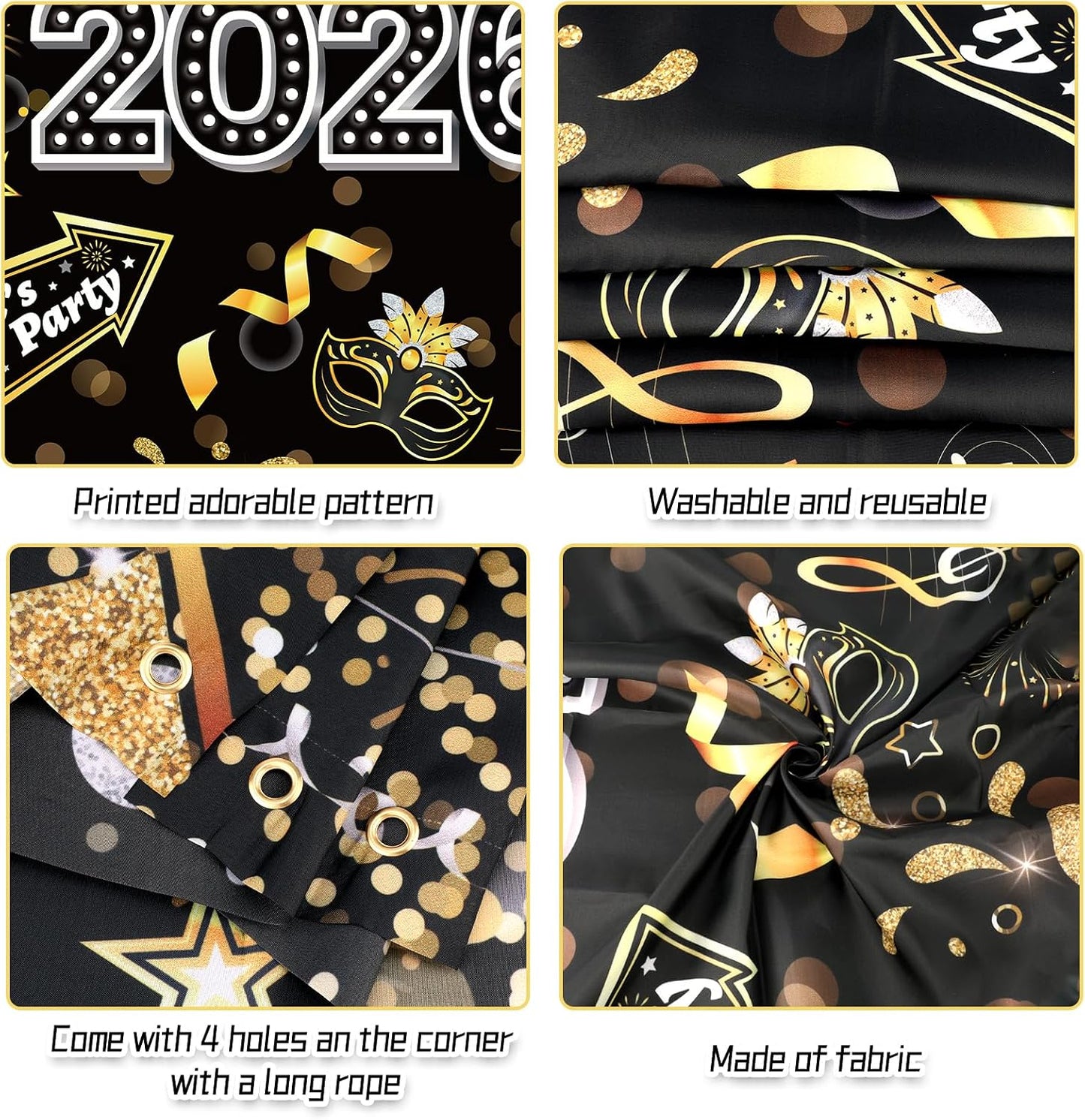 HOWAF Prom 2026 Door Cover for Graduation Prom Night Party Decoration, Grad Dancing Parties Door Banner 2026 Welcome Sign for Class of 2026 Congrats Grad Supplies, Black Gold Silver BST326L