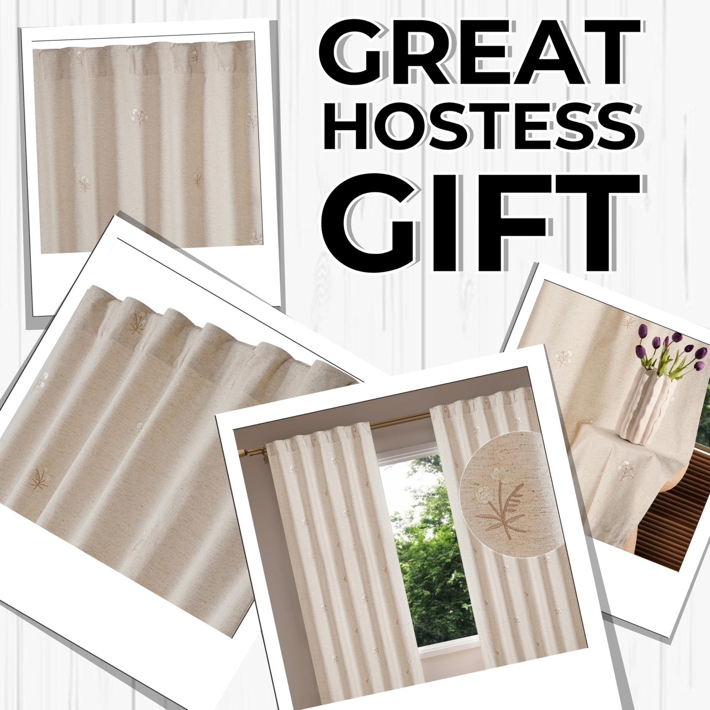 Bedding Craft Curtains 63 Inch Length - White Poly Cotton Slub Drapes with Tab Top, Set of 2, Ideal for Bedroom, Living Room, and Office_ 50x63 inch BST220