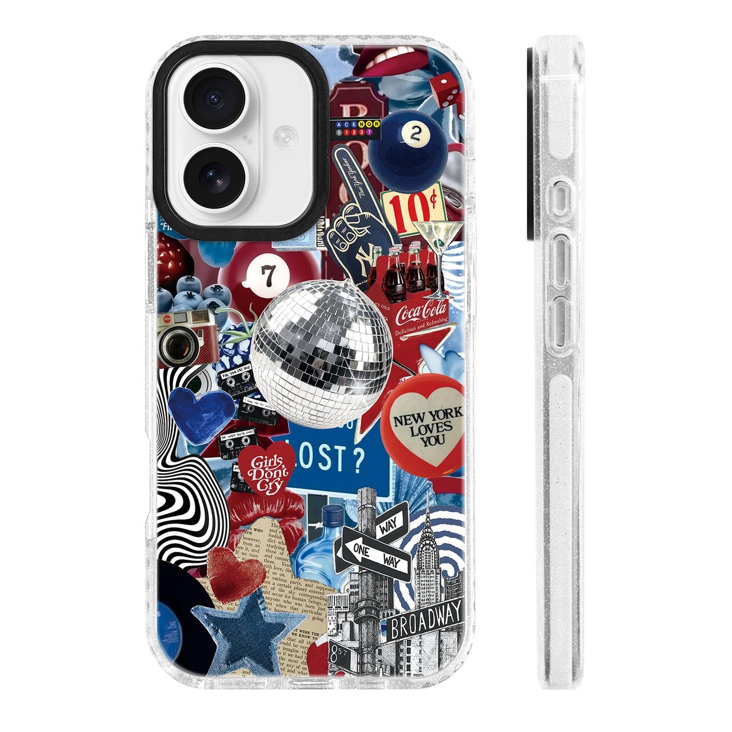 for iPhone 16 Pro Case [Military-Grade Drop Protection/Stylish Soft TPU Protective/Camera Protection/for Women & Girls] - Beach Party Collage Pattern with Mermaid WN420