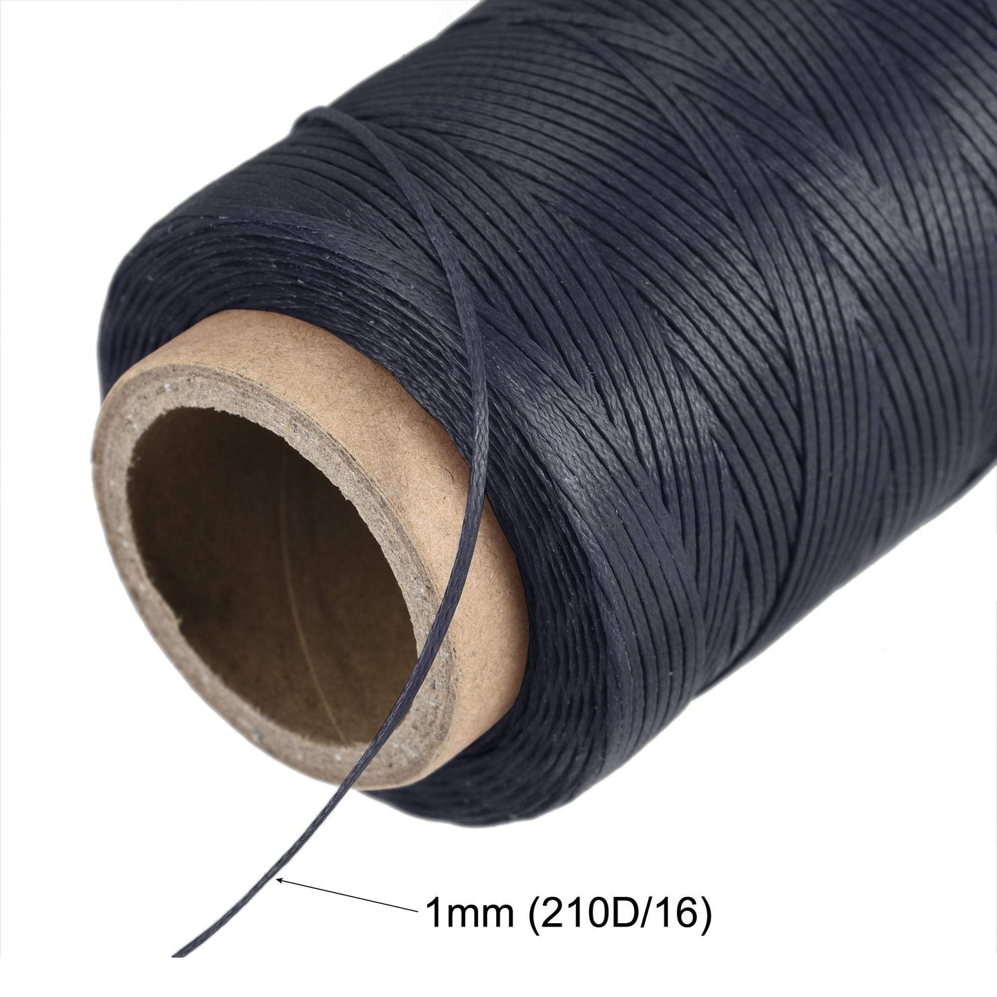 uxcell Leather Sewing Thread 186 Yards 210D/1mm Polyester Waxed Cord for Manual Sewing, Wheat BST326H