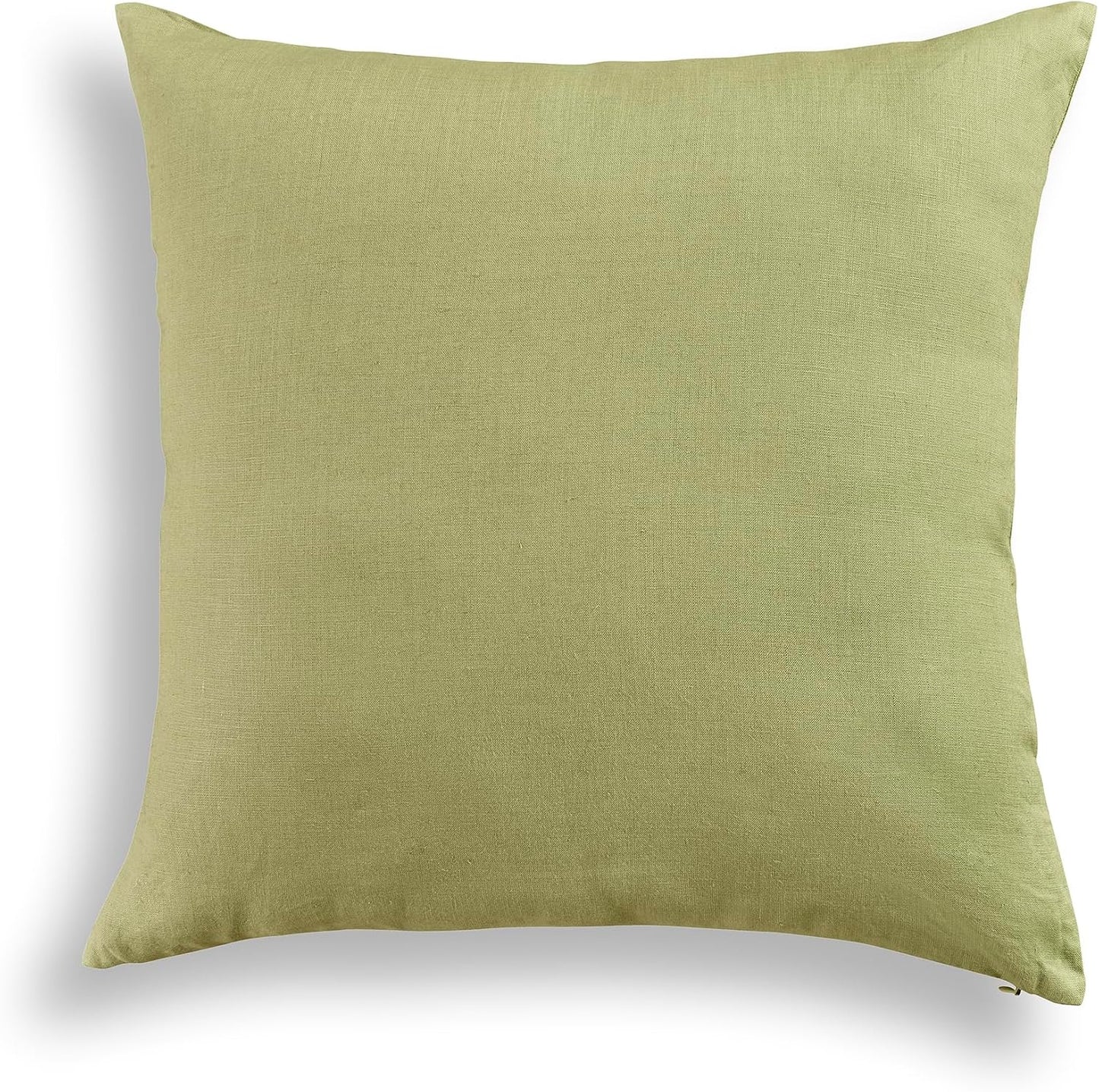 Solino Home 100% Pure Linen Pillow Cover Moss Green, Montauk 20 x 20 in | Cushion Sham a soft cushion cover for sofas, beds, benches and reading nooks | textured handwoven linen | OEKO-TEX Certified BST326SOLH