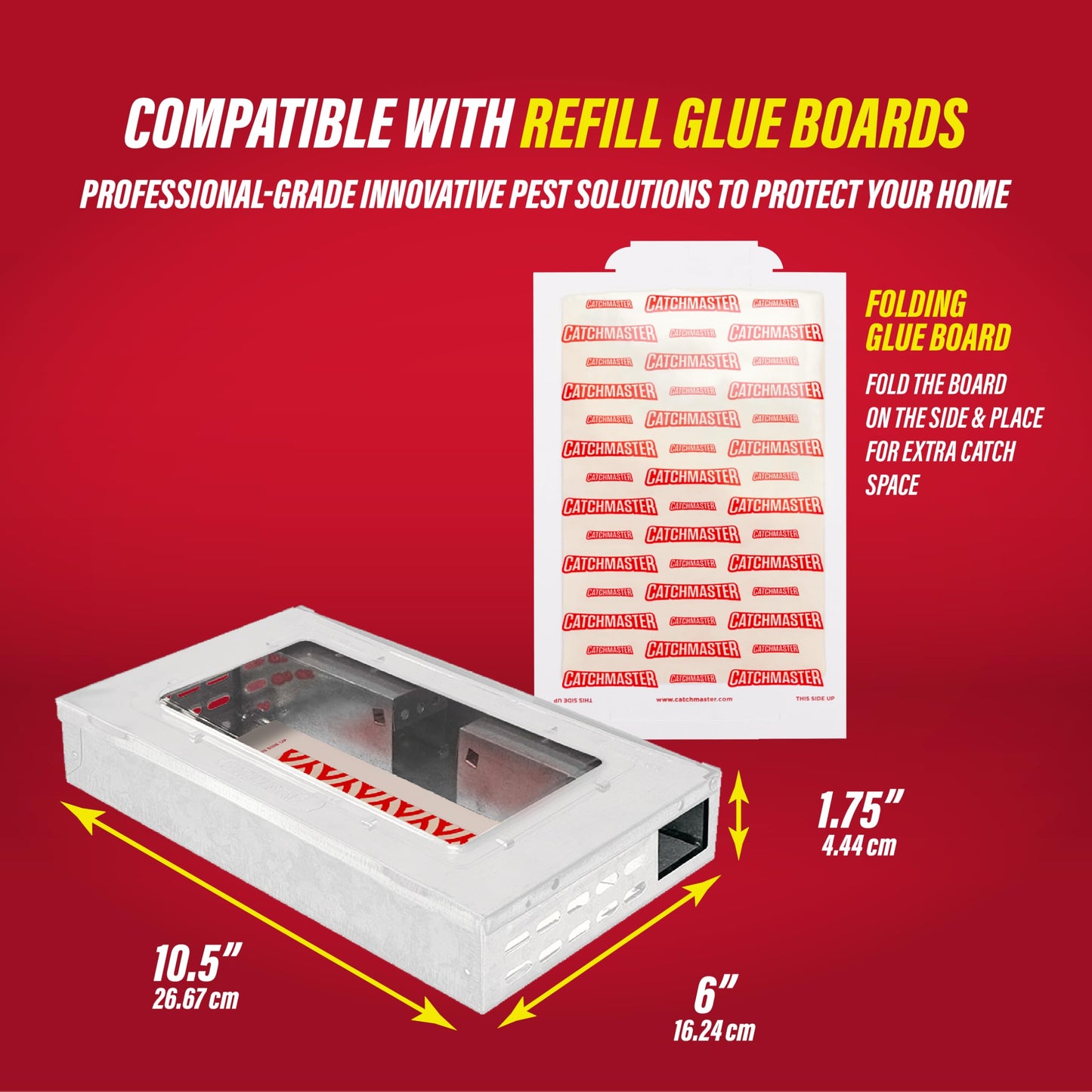 Catchmaster Multi-Catch Mouse Trap 3-Pack, Humane Mouse Traps Indoor for Home, Includes Replaceable Glue Board, Live Catch Pest Control for Garage & Shed