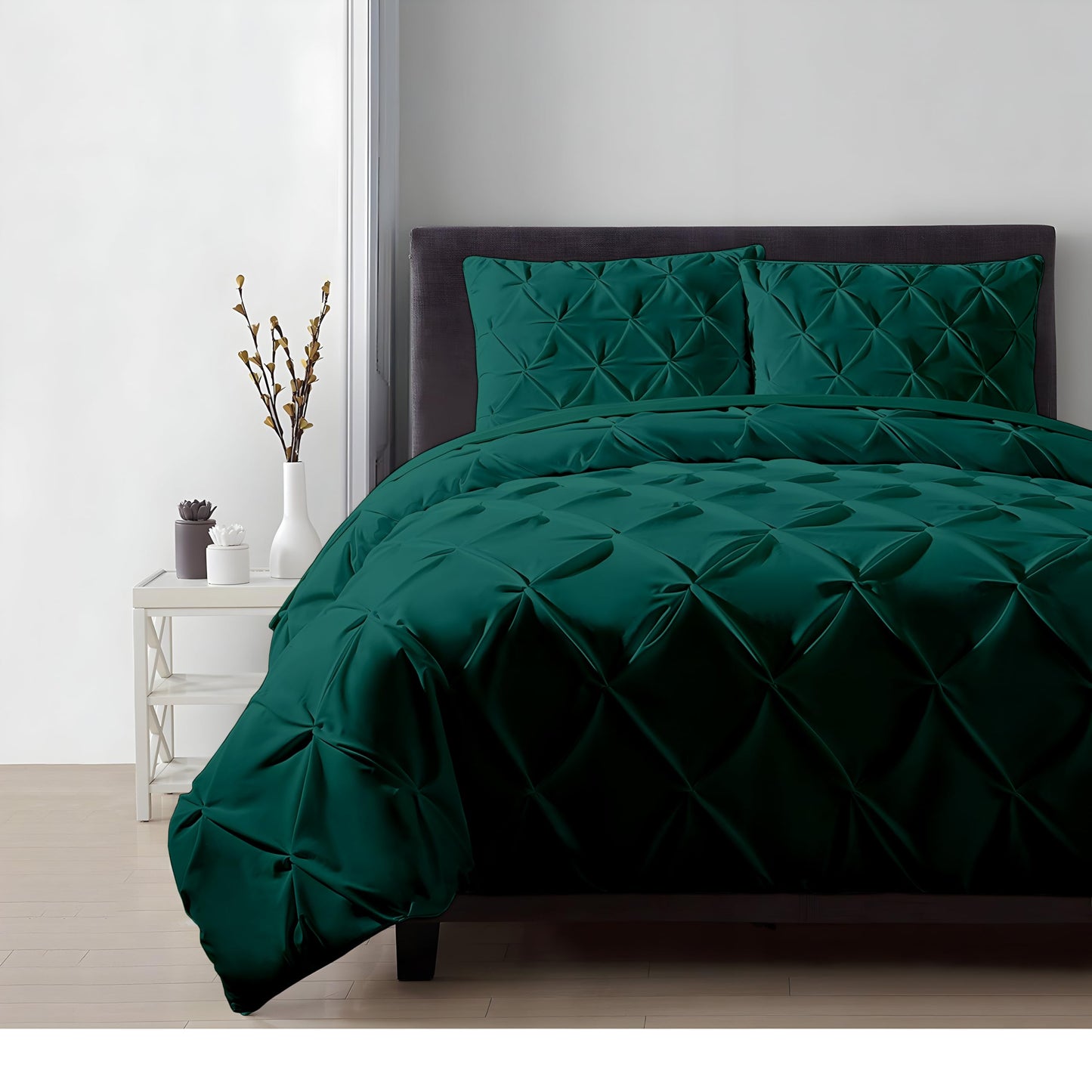 100% Cotton Oversized King plus 3 Piece Duvet Cover set 128x120 inch Breathable Luxury Soft & Cozy | Durable and Fade Resistant | Double Hem-Stitched Sateen Weave (Oversized King plus, White) BST220