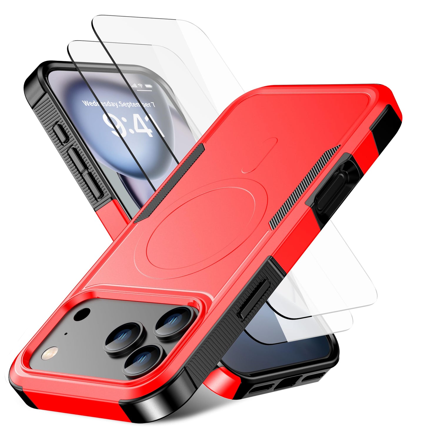 Magnetic for iPhone 17 Air Case [Compatible with MagSafe] [Shockproof] [Heavy Duty Protection] Pocket-Friendly & Tough Non-Slip Protective Phone Cover for iPhone 17Air 6.6", Black WN420