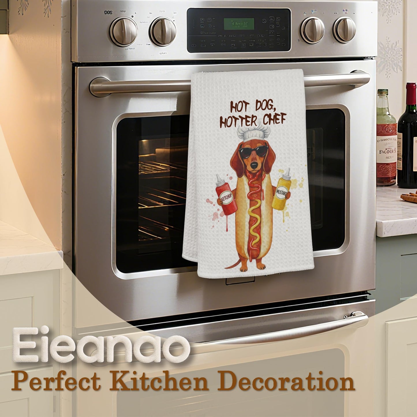 Funny Cat Gifts Kitchen Towels, Cute Cat with Knife and Fork Microfiber Dish Tea Towel for Kitchen Decor, Funny Cats Cooking Decor, is It Dinner Time Yet, 16x24 Inch BST220