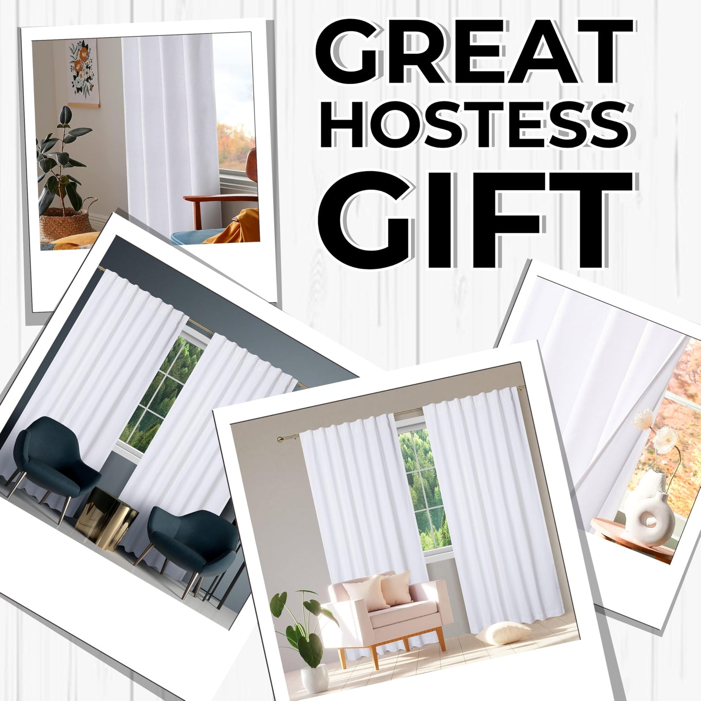 Bedding Craft Curtains 63 Inch Length - White Poly Cotton Slub Drapes with Tab Top, Set of 2, Ideal for Bedroom, Living Room, and Office_ 50x63 inch BST220