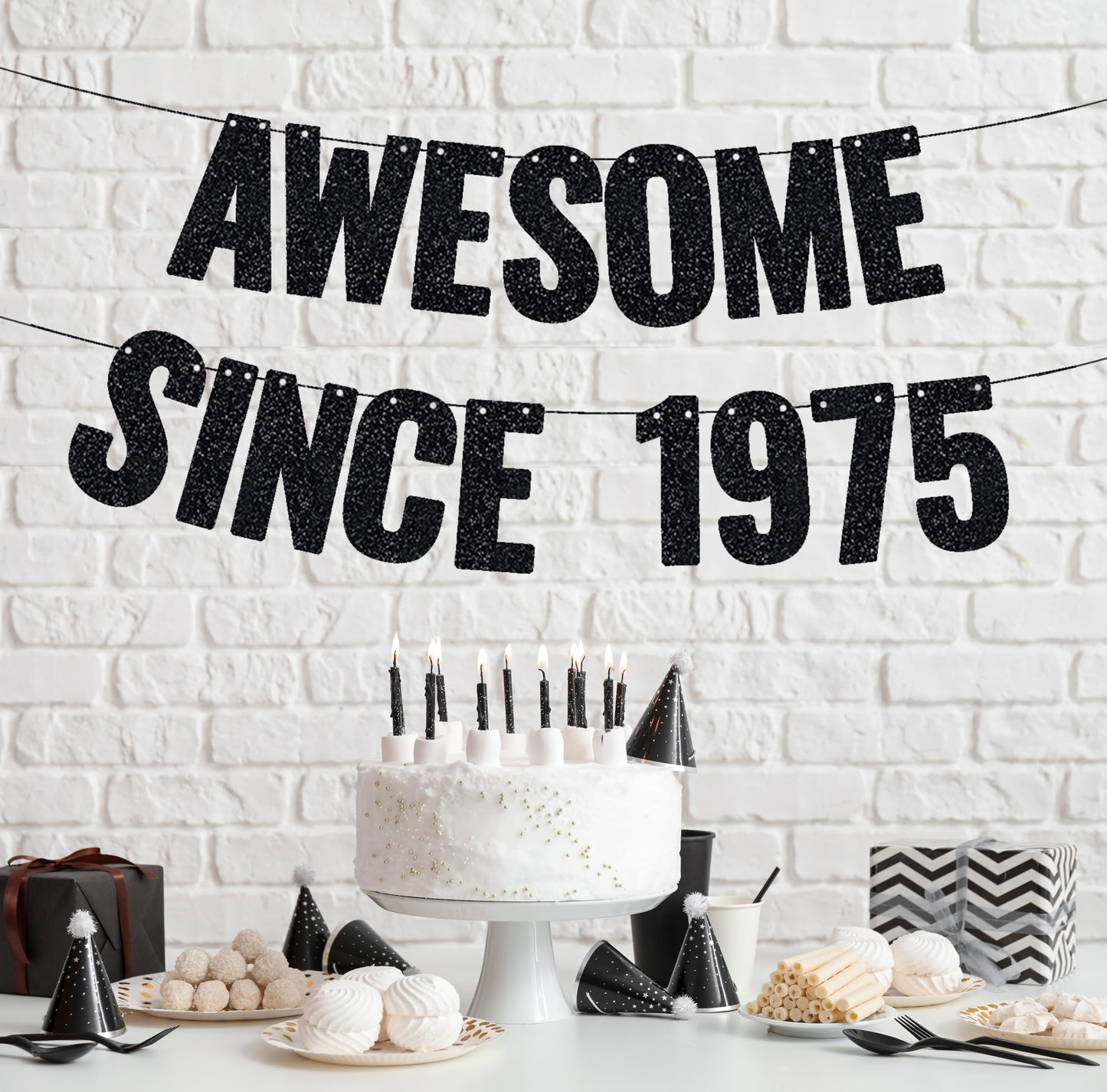 Awesome Since 1995 Banner, 30th Birthday Decorations Banner for Women Men BLACK Glitter Birthday Party Decor Sign Funny 30 Bday Party Supplies 30th Party Decoration WN420