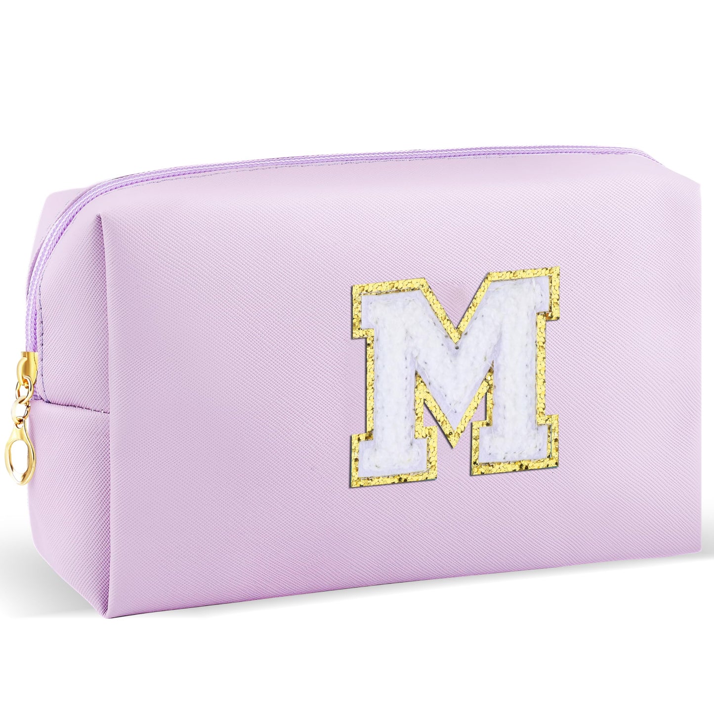 URSKYTOUS Gifts for Girls Initial Makeup Bag Personalized Cosmetic Bag with Zipper Cute Travel Toiletry Bag Waterproof PU Preppy Makeup Pouch Birthday Gift for Teen Girls Women(Blue P) BST326L