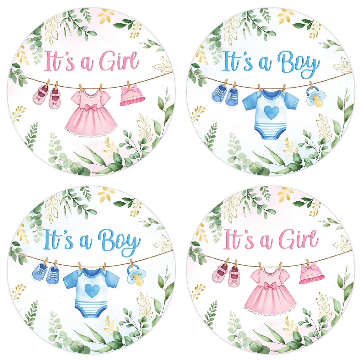 Ice Cream Gender Reveal Stickers - 500Pcs Labels for Baby Shower | 2 Inch, Team Boys or Girls, Pink or Blue Roll Decals, What's the Scoop Gender Reveal Party Decor Voting Game Idea Goodie Bags BST202