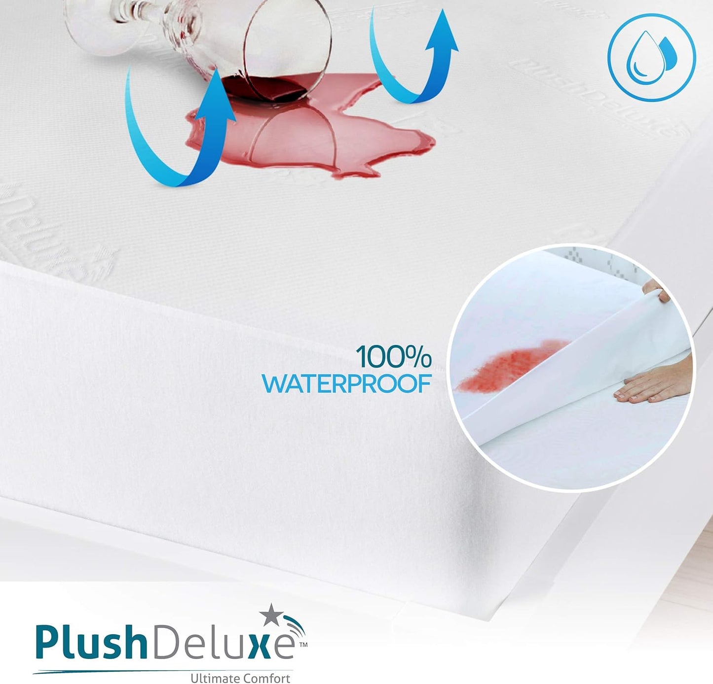 PlushDeluxe Premium Bamboo Mattress Protector – King Size 92