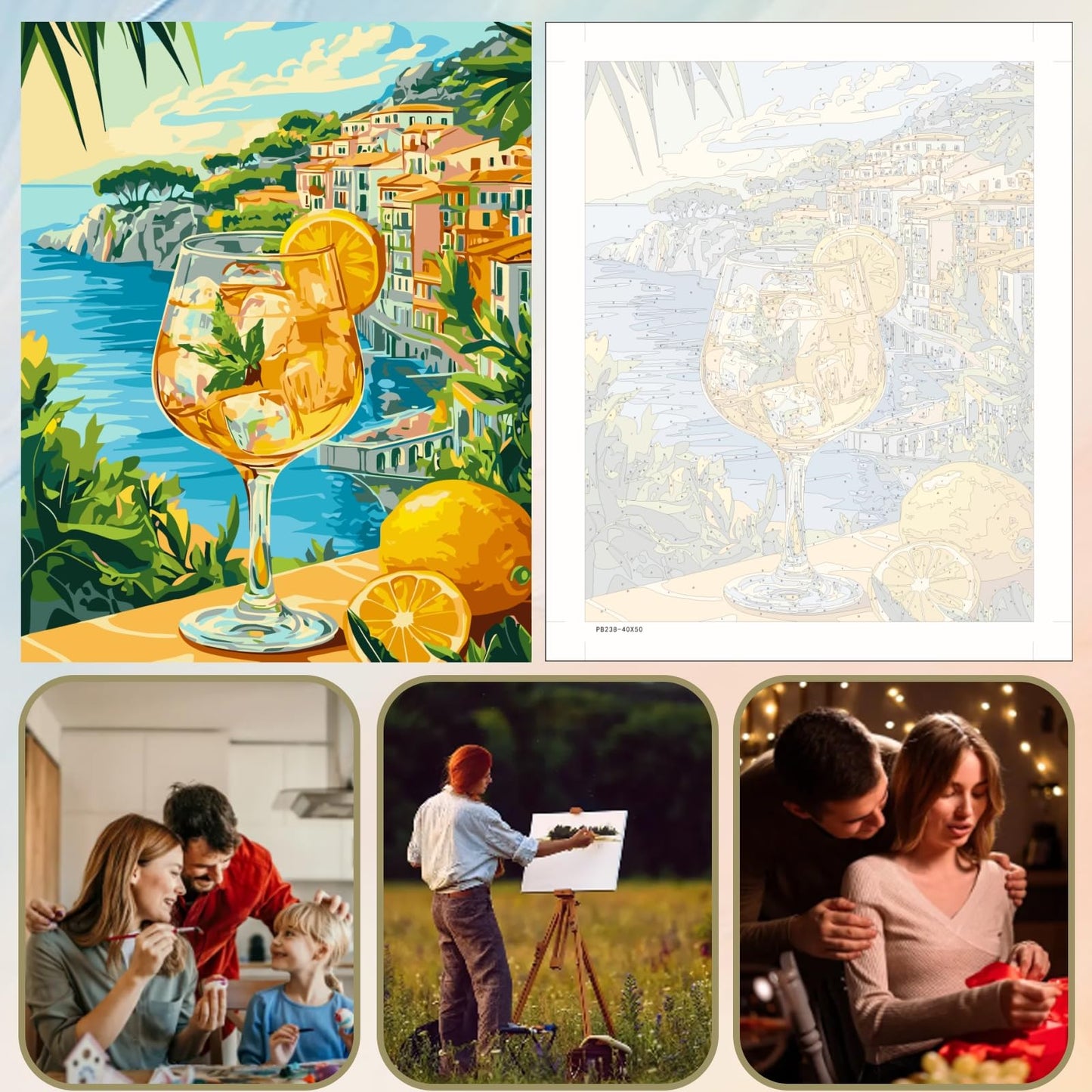 5DDIYART Paint by Numbers for Adults Beginner,Citrus Lemon Fruit Paint by Number Kits on Canvas Without Framed,Paint by Easy Acrylic Painting Home Wall Decor 16x20inch BST220