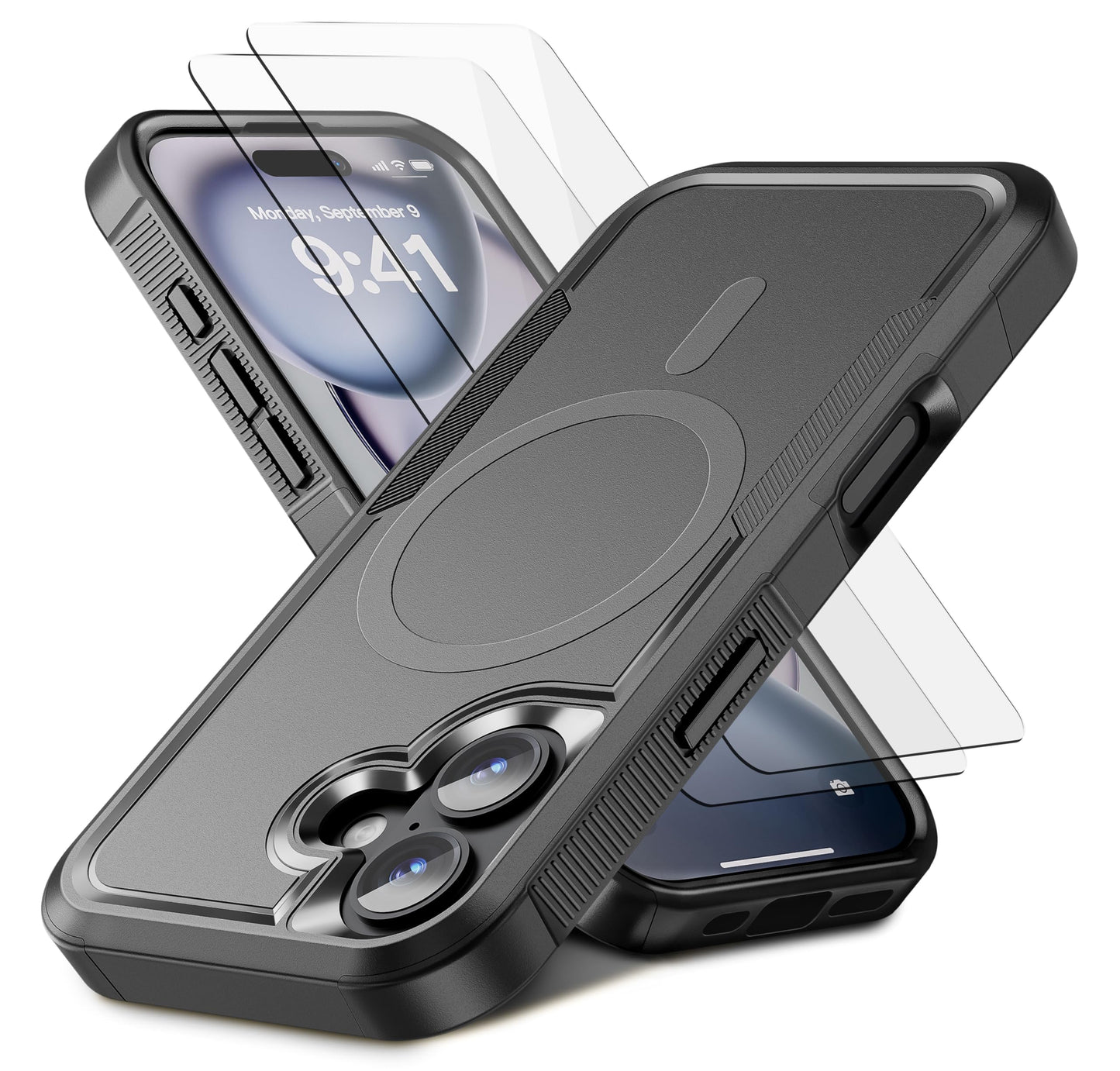 Magnetic for iPhone 17 Air Case [Compatible with MagSafe] [Shockproof] [Heavy Duty Protection] Pocket-Friendly & Tough Non-Slip Protective Phone Cover for iPhone 17Air 6.6", Black WN420