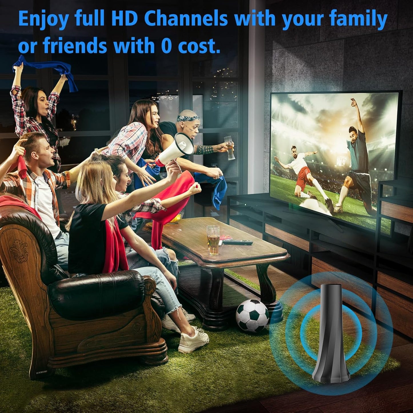 Digital TV Antenna High Gain Magnetic Base 80