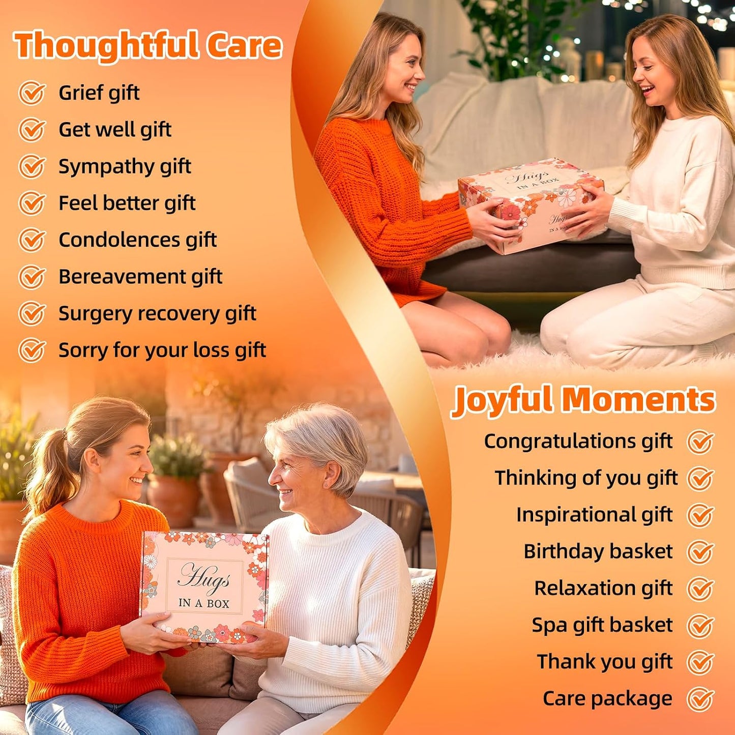 15Pcs Get Well Soon Gifts for Women, Care Package with 12oz Tumbler, 3-Pack Coffee Sleeves, Blanket & Flower, Gift Basket for Surgery Recovery, Birthday, Sympathy WN420
