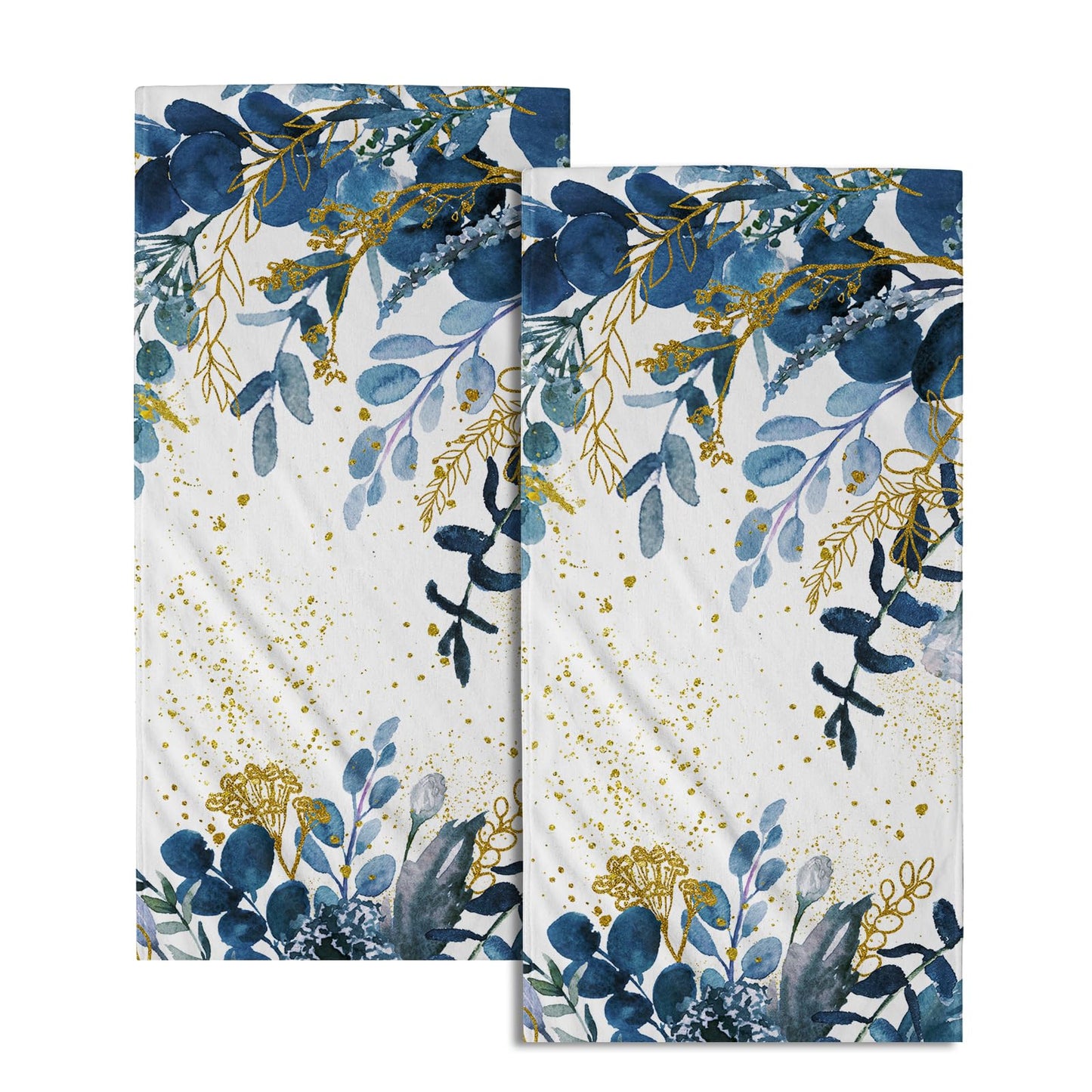 Imiss Coral Starfish Hand Towels for Bathroom，Nautical Coastal Seashell Guest Towels 14.4 x 28.3 Inch Set of 2 Soft Small Bath Towel Kitchen Dish Towels for Home Hotel Gym Spa BST220