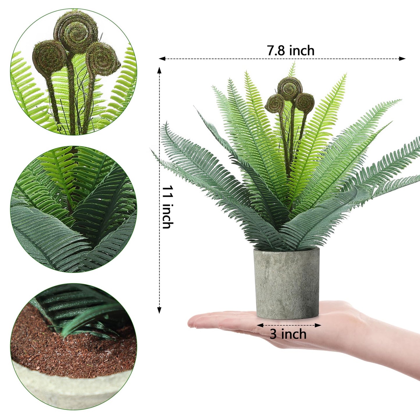 FAVOWREATH 2 Pack Small Fake Plants Potted Artificial Plants Indoor for Home Decor Office Room Farmhouse Indoor Table Bathroom Decor BST220