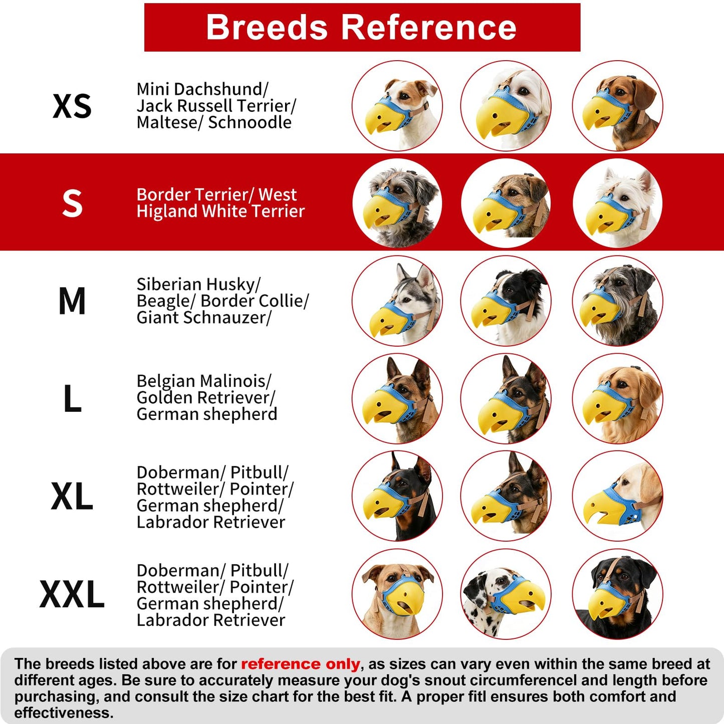 Dog Muzzle for Small Dogs, Bite Proof & Anti Licking - Soft TPR Safety Muzzle with Adjustable Hawk-Beak Design for Walking, Grooming, Vet Visits, Gentle and Breathable WN420