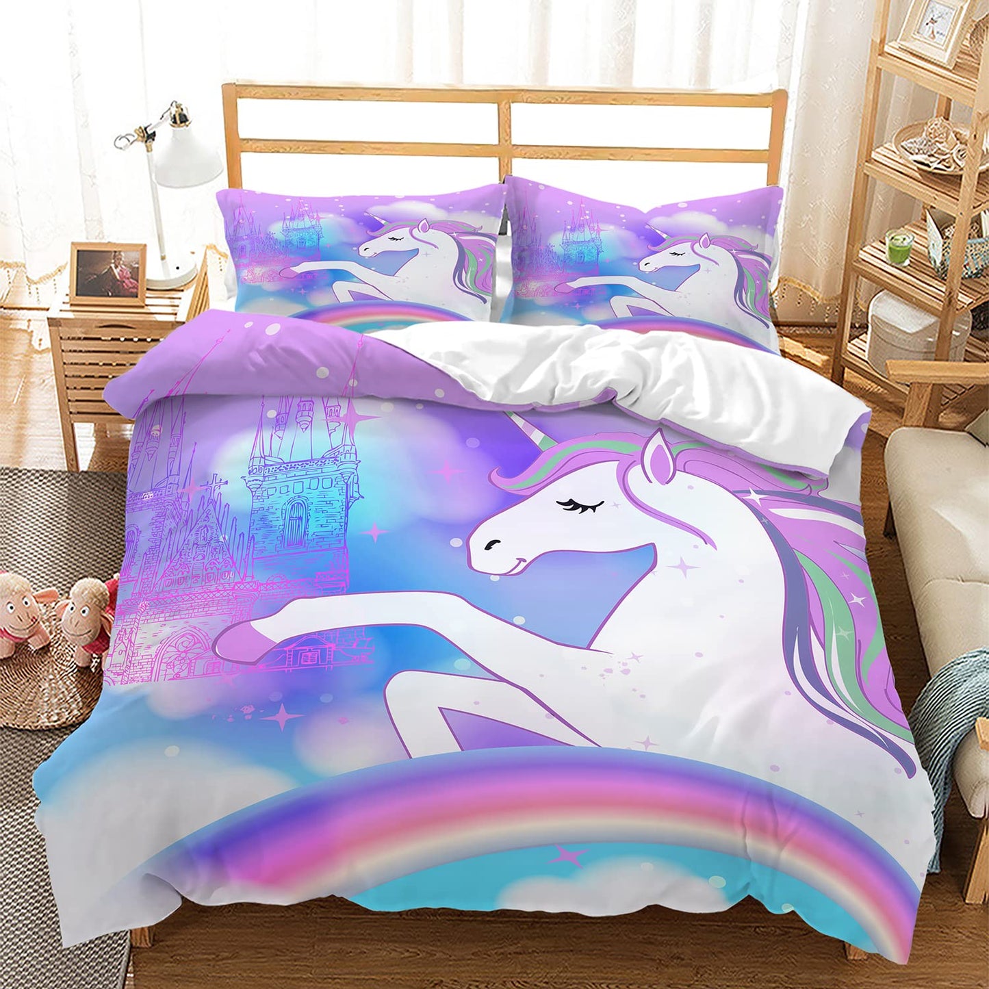 CVHOUSE Deer Hunting Duvet Cover Full Size,American Flag Bedding Set,Deer Theme Comforter for Boys Kids Teens,1 2 Pillowcases 3 Piece Full 79'x89' BST220