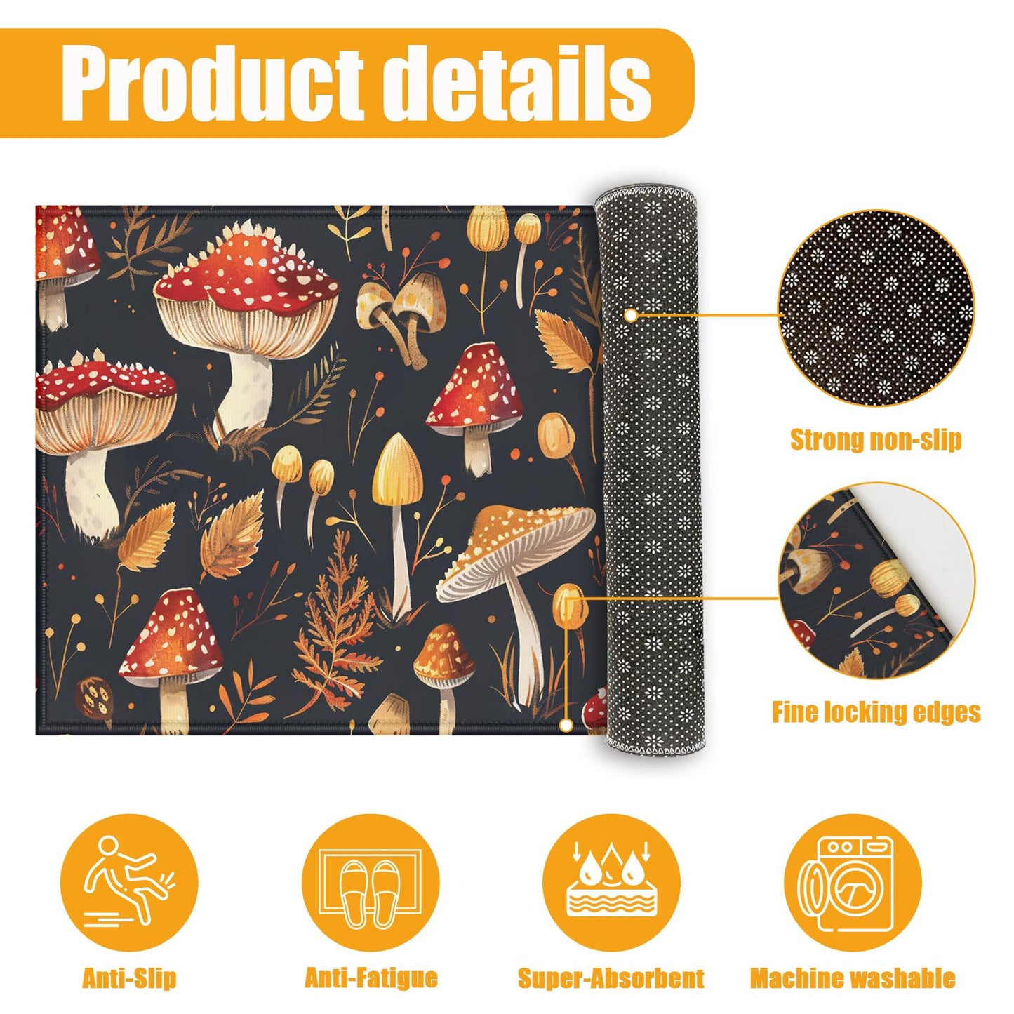 Red Spider Web Bath Mat for Bathroom,Washable Door Mat Absorbent Bath Rug Non-Slip Floor Rug Carpets,for Kitchen Bedroom Indoor BST220