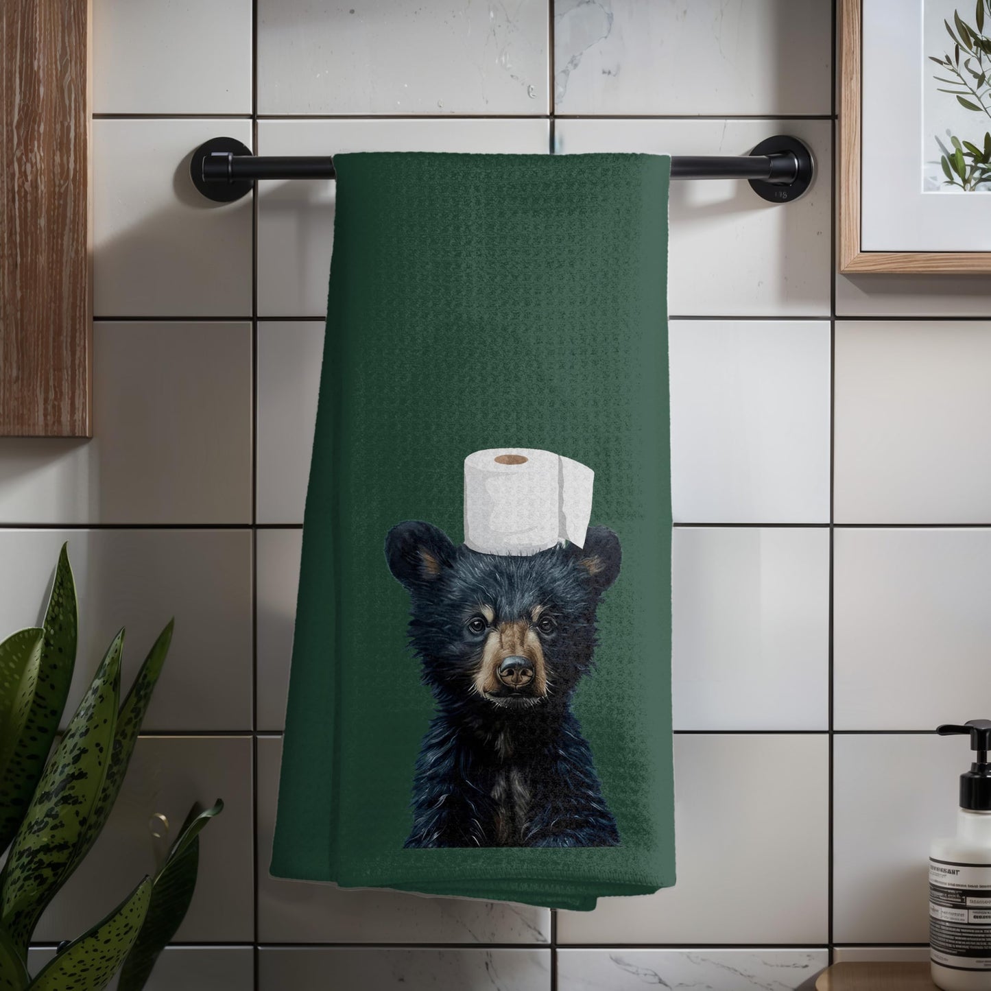 Funny Bear Bathroom Hand Towels Set of 2, Hello Sweet Bear Bathroom Decor, Funny Wild Animal Hand Towels for Washroom Restroom Decor, 16x24 Inch BST326L