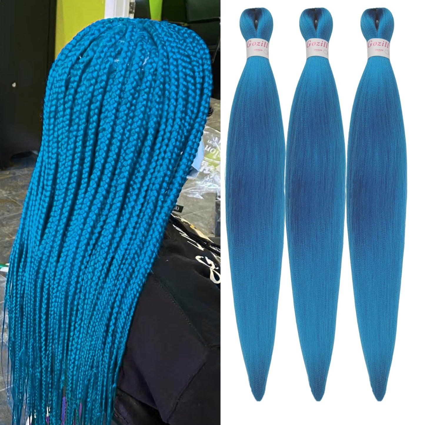 Purple Braiding Hair Pre stretched Knotless 26 inch | Hypoallergenic Synthetic Purple Prestretched Ez Braid Knotless Itch Free Soft Yaki Texture Hot Water Setting WN420