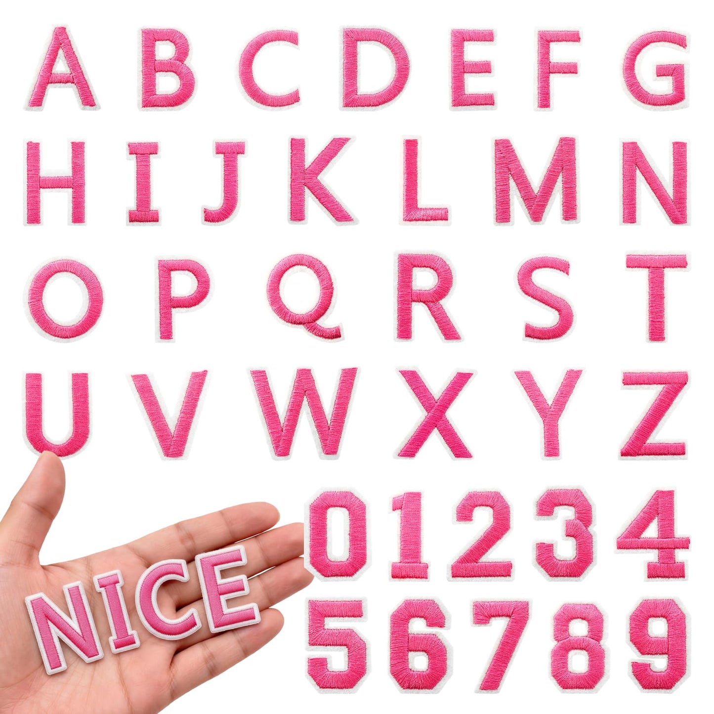 72Pcs Iron on Number and Letter Patches, Numbers 0-9, Letters A-Z Embroidered Applique Patches for Clothes, Skirts, Hats, Socks - Black BST220