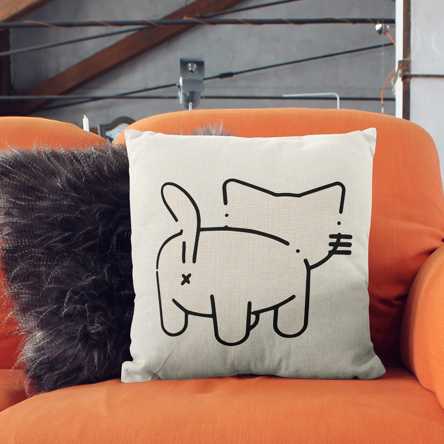 Cute Cat Pillow Covers - Maine Coon Pillow Covers 18x18, Cat Lover Gifts for Women, Funny Cat Gifts, Kitty Pillow Covers, It's Not Cat Hair It's Kitty Clitter WN420