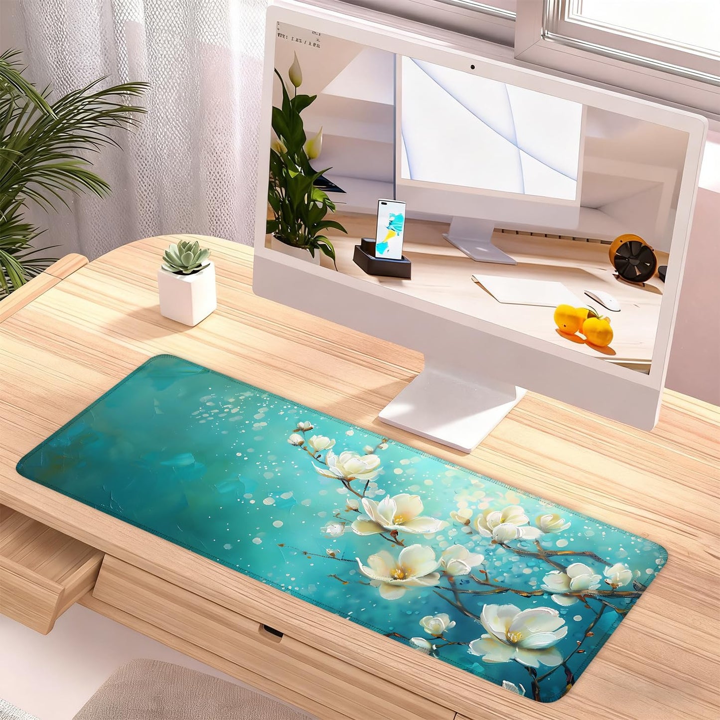 Mouse Pad Gaming Mousepad 31.5 x 11.8in Large Mouse Pad for Keyboard and Mouse with Anti-Slip Rubber Base, Keyboard Pad XL Mouse Mat for Home and Office,Snowy Forest WN420