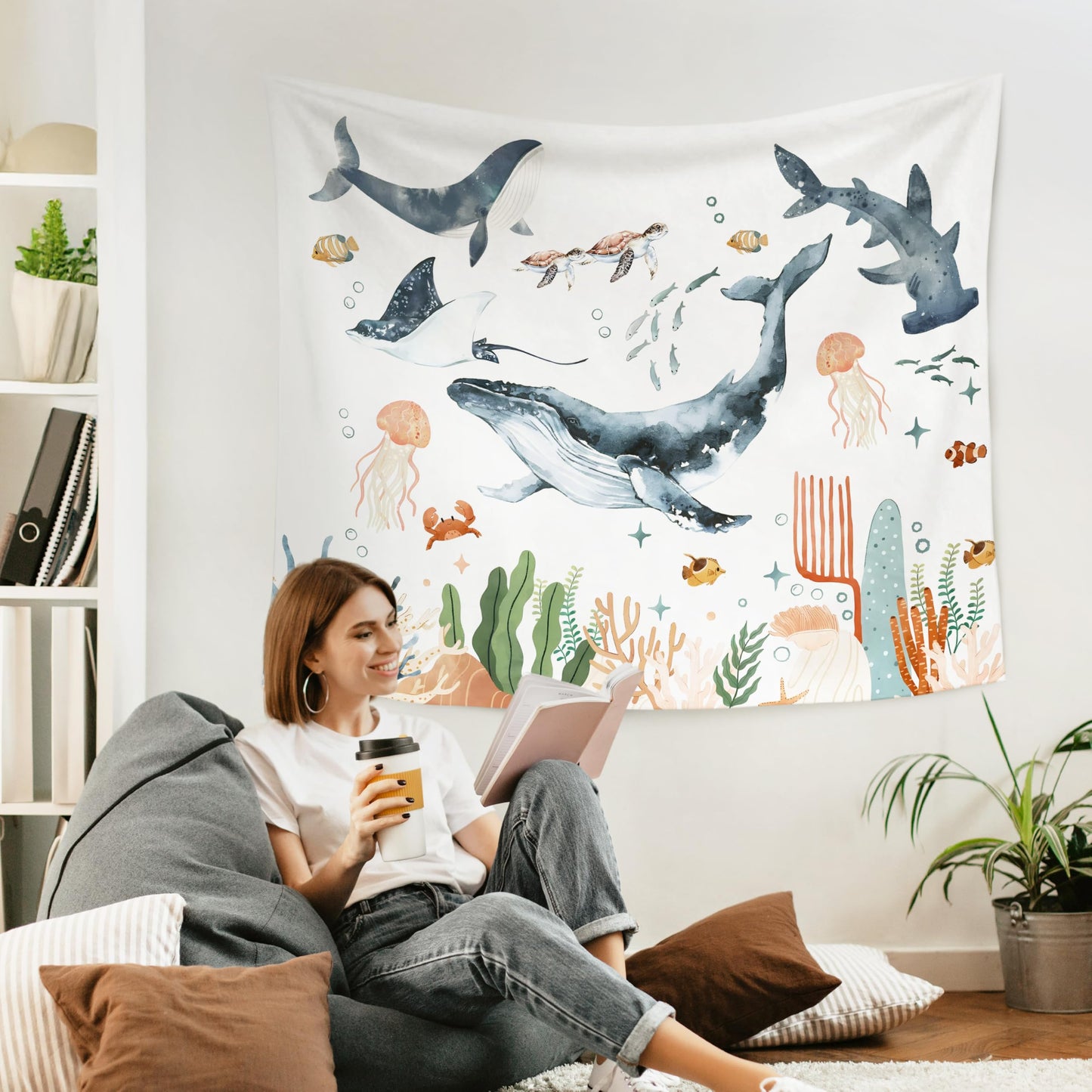 WARDOS Boho Rainbow Classroom Tapestry, Be Kind Motivational Tapestry Wall Hanging, Boho Pastel Rainbow Wall Blanket Decor for Classroom Kids Room Nursery Playroom, 50x60 Inch WN420