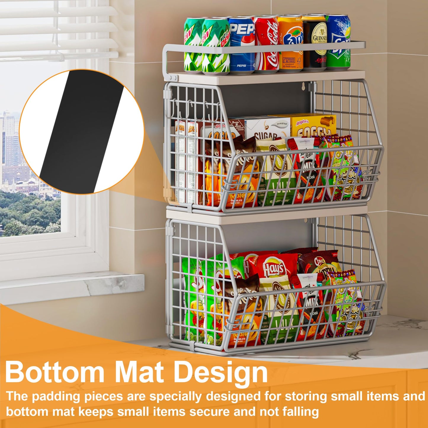 Magnetic Shelf for Fridge,Hanging Wall Basket for Potato Onion Fruit and Vegetable Storage Bins,Large Produce Container Magnetic Spice Rack for Refrigerator Kitchen Counter Pantry,Black BST220