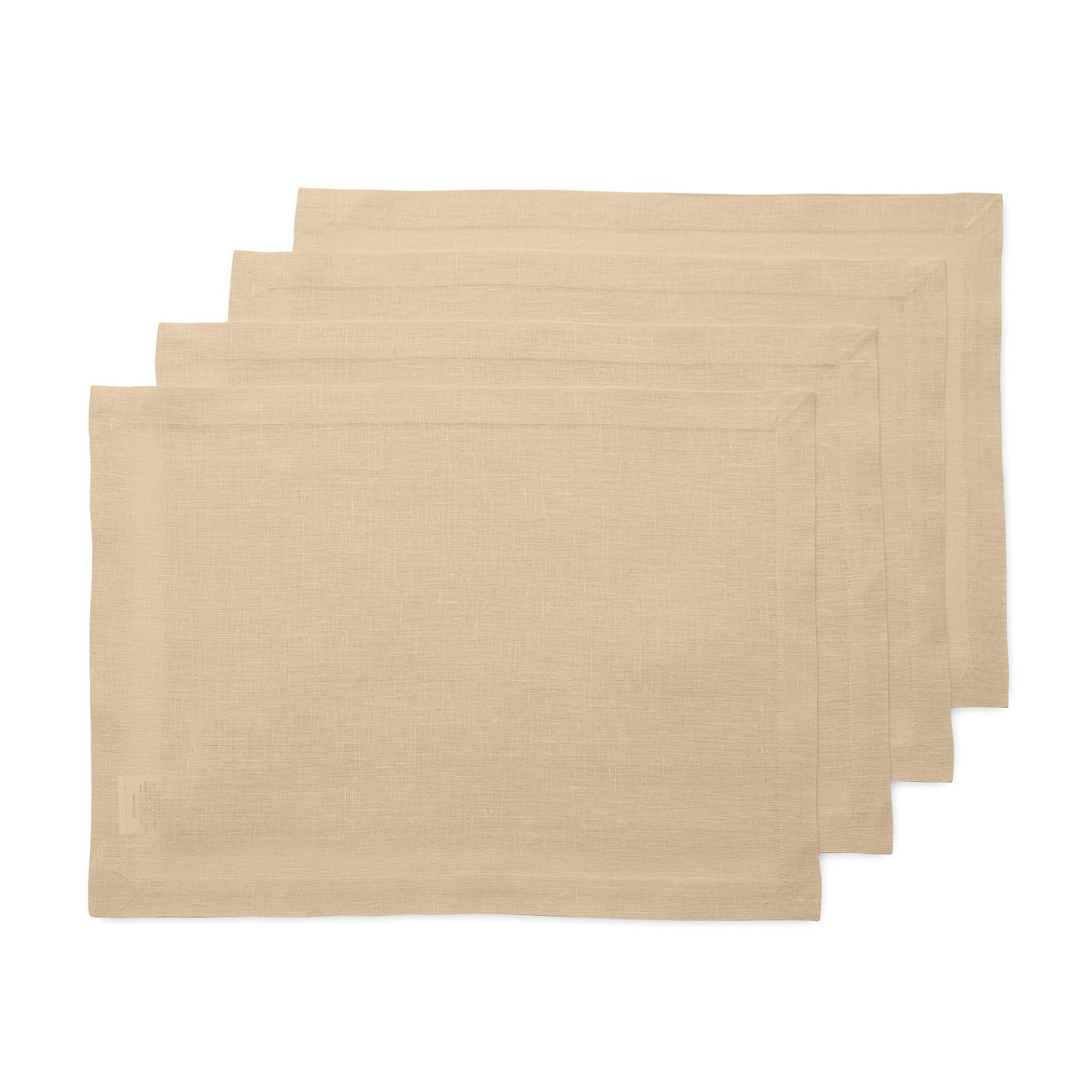 Solino Home 100% Linen Square Placemats White, Fete 14 x 14 in, Set of 4 | Square Table Mats square place settings for daily and festive dining; neatly mitered corners; Pure Linen; OEKO-TEX Certified BST326SOLH