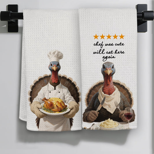 Funny Cat Gifts Kitchen Towels, Cute Cat with Knife and Fork Microfiber Dish Tea Towel for Kitchen Decor, Funny Cats Cooking Decor, is It Dinner Time Yet, 16x24 Inch BST220