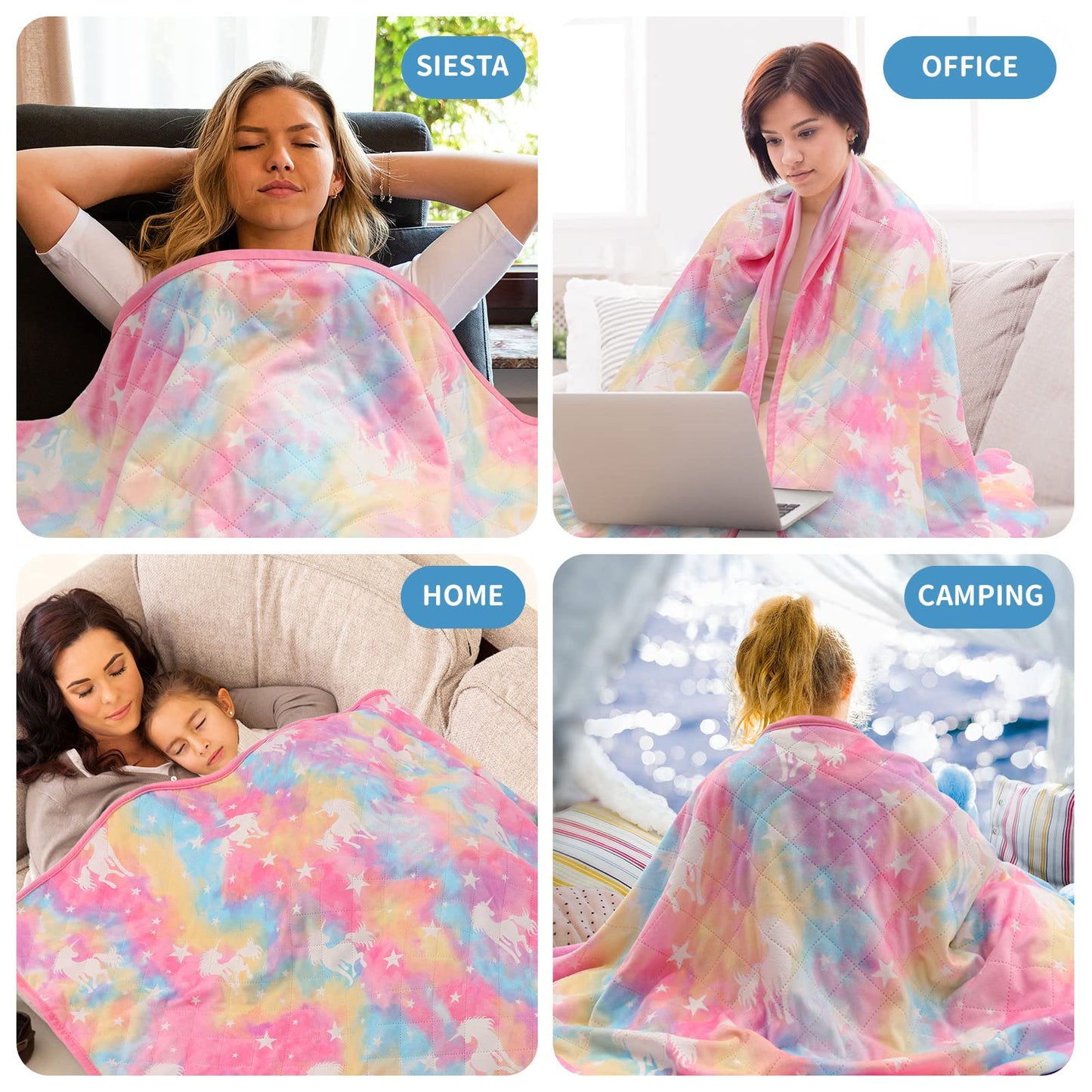 SALIMAH Glow in The Dark Blanket Unicorns Gifts for Girls, Toys for Girls Age 2 3 4 5 6 7 8 9 10 Year Old, Soft Kids Blankets Gifts for Grandkids Teens for Christmas Birthday, 50"x60" BST202