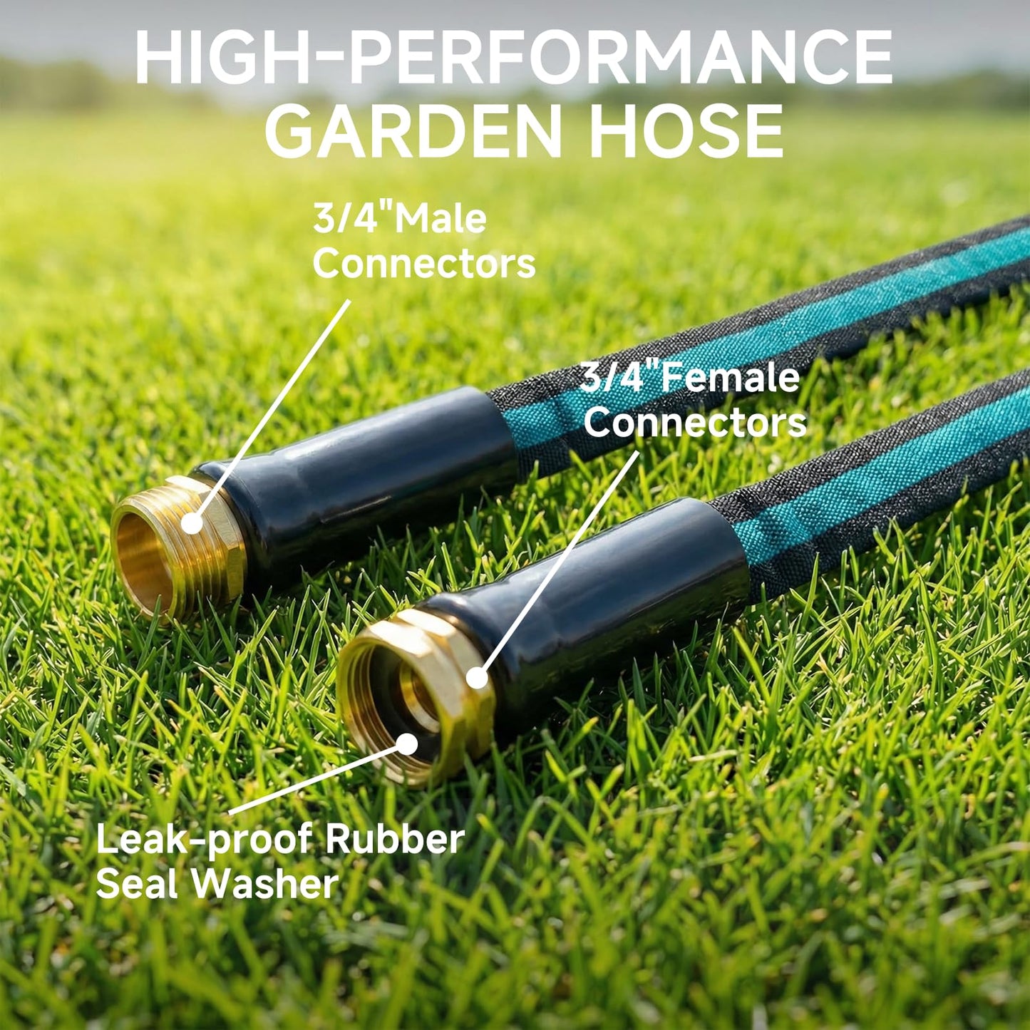 25FT Lightweight Garden Hose – Kink-Resistant, Flexible, High-Pressure Hose for Outdoor RD4