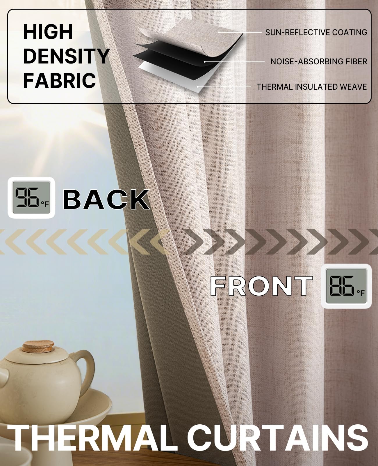 Gray Blackout Chenille Pinch Pleated Curtains 40x96in- Ultra Soft Wrinkle Resistant Thermal Insulated Room Darkening Drapes,Noise Reducing with Roman Clips,2 Panels Set for Bedroom/Living Room/Office BST202