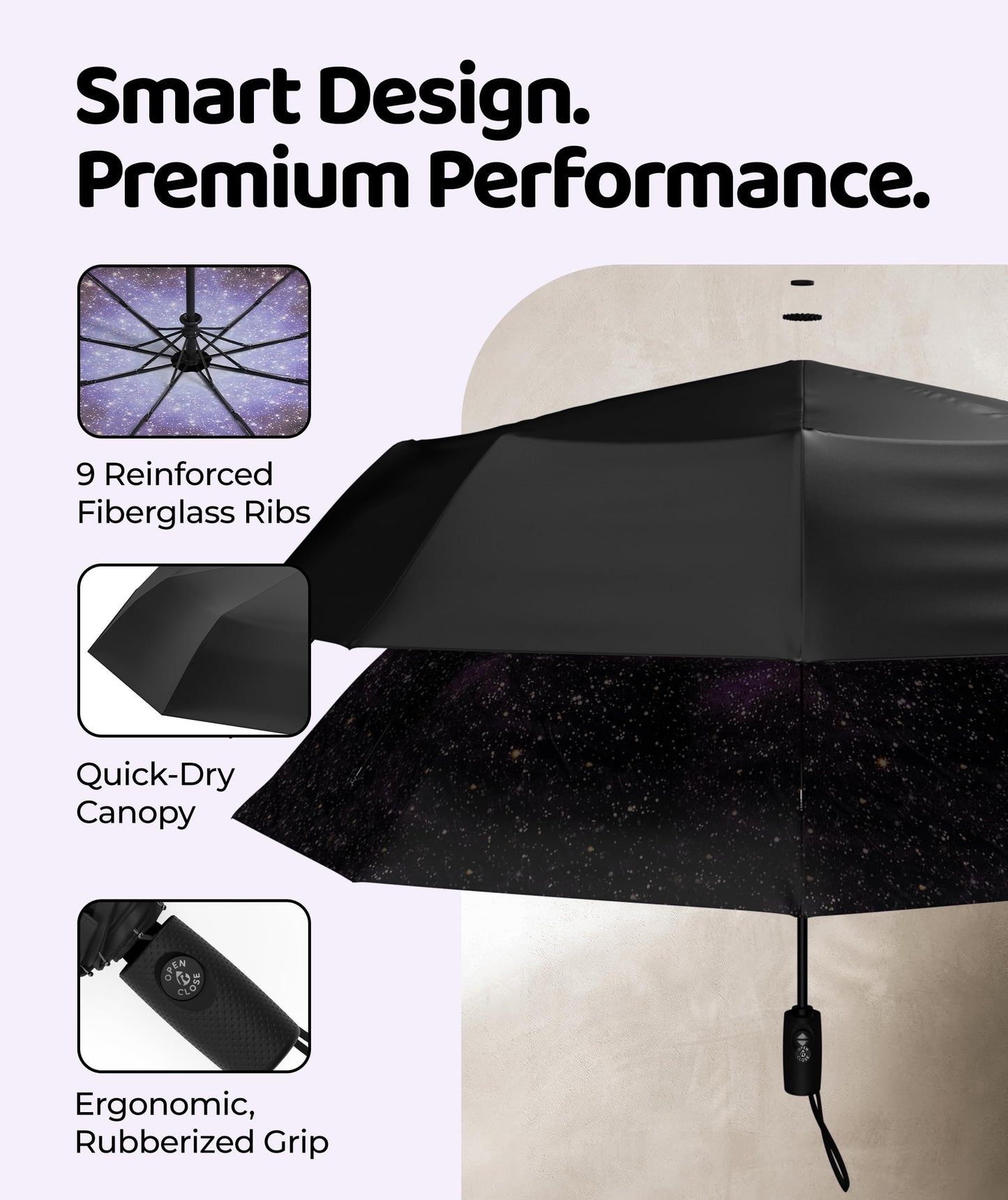 Repel Windproof Travel Umbrella - Compact & Withstands Winds up to 100MPH , Strongest Premium Auto Folding Umbrella for Rain and Sun - Durable, Light & Portable for Women & Men , Fits Backpack & Cars