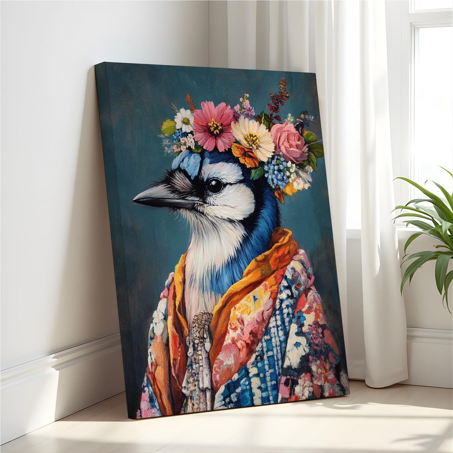 Moose Flower Head Unframed Wall Art Print Poster, Kimono Bathroom Dressing Room Decor Posters Prints for Restroom Home Picture Painting Artwork Gallery 7 (Moose, 16 x 20 inches, Unframed) BST220