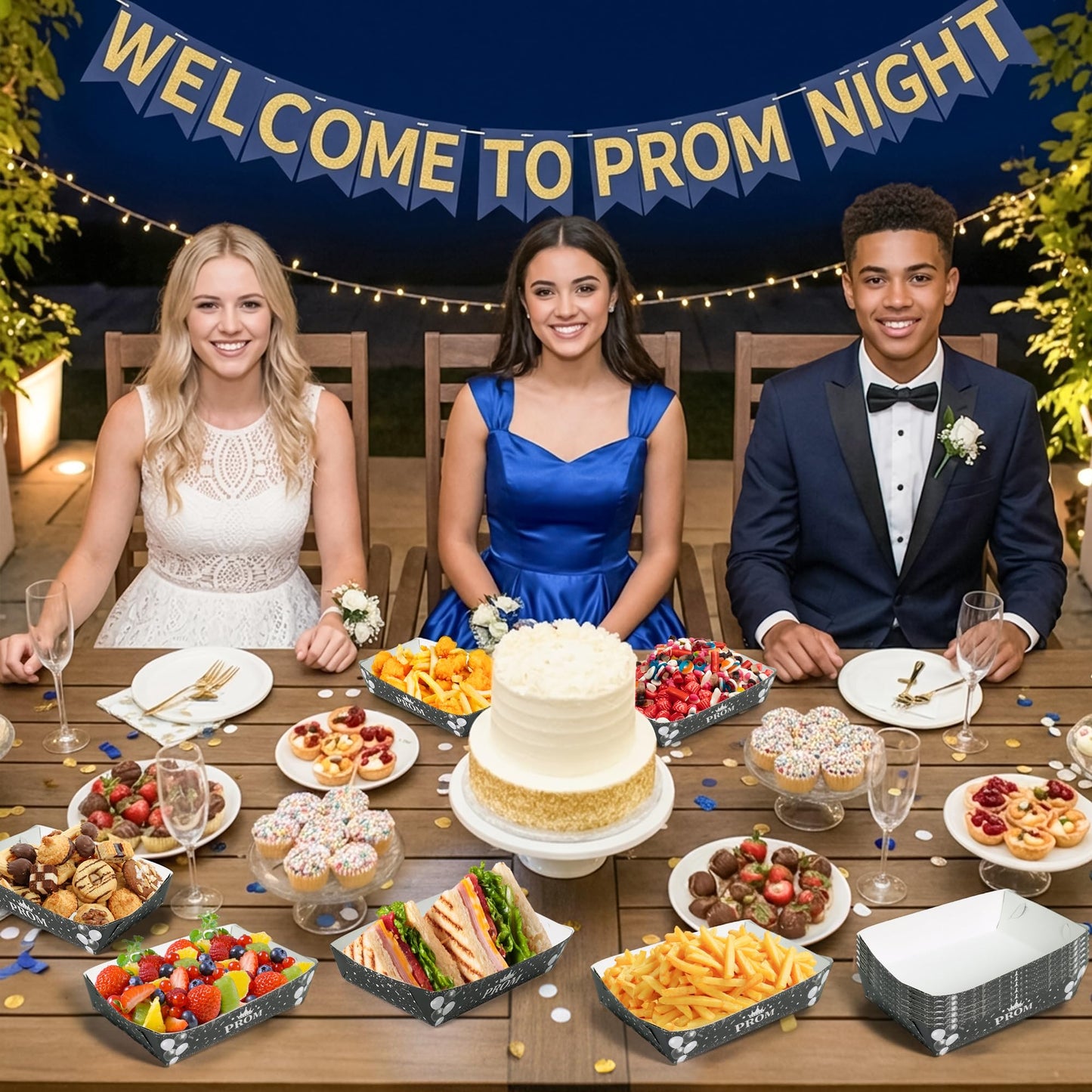 Mexican Taco Nights Food Trays 100Pcs Mexican Nacho Popcorn Unassembled Trays Snack Candy Holder Disposable Paper Plates Holiaday Carnival Party Supplies Concession Stand Food Containers BST202